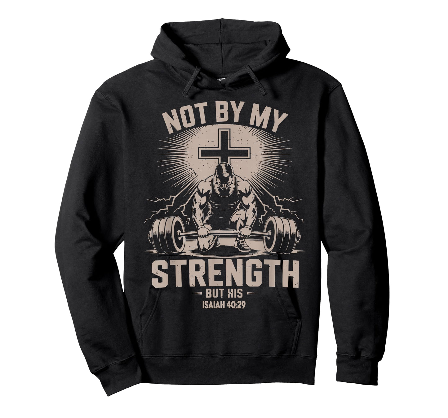 Men's Not by My Strength But His Christian Workout Gym Jesus T-Shirt
