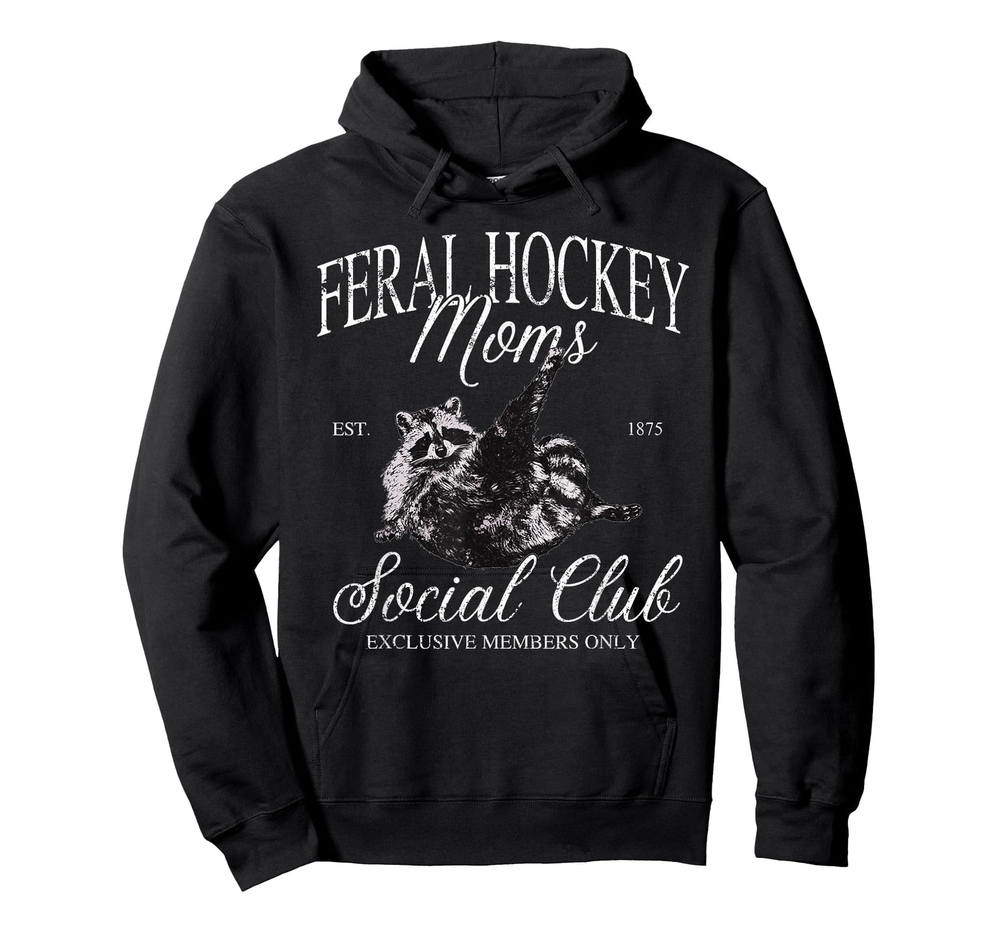 Funny Feral Hockey Moms Social Club Raccoon Meme Mothers Day T-Shirt