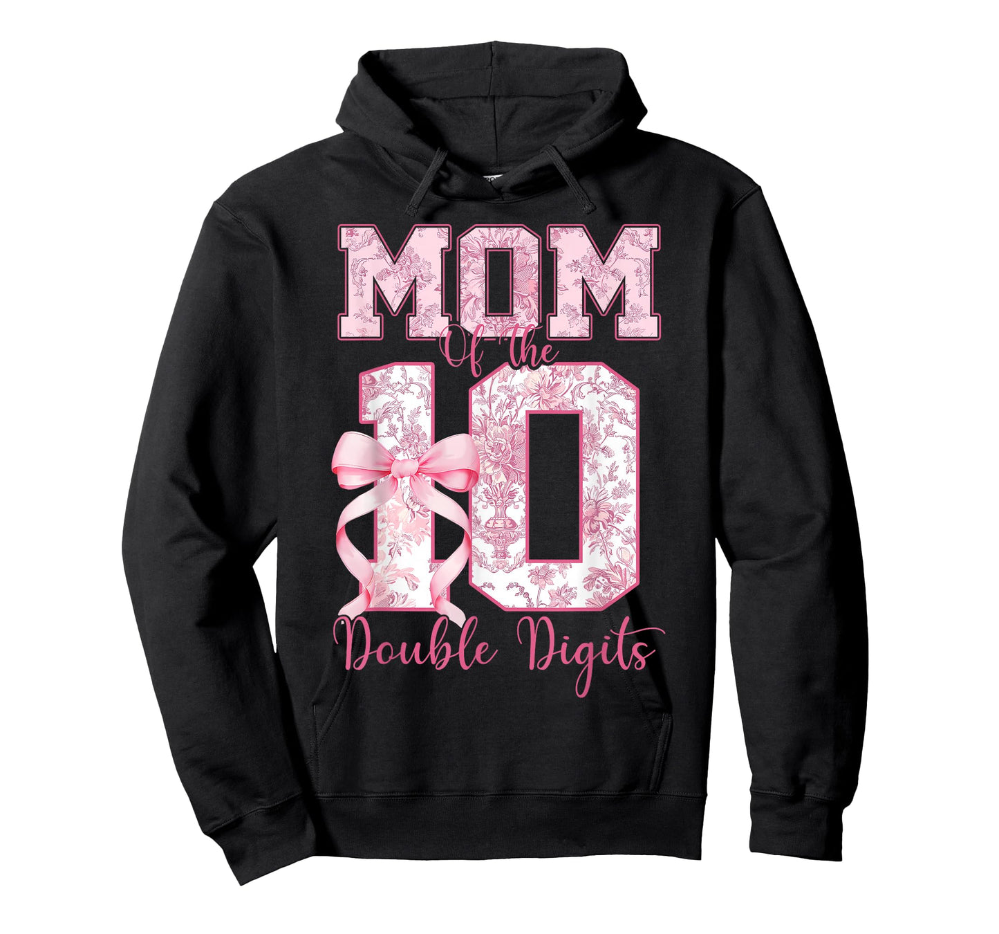 Mom of The 10th Birthday Girl Pink Coquette Bow 10 Years Old T-Shirt