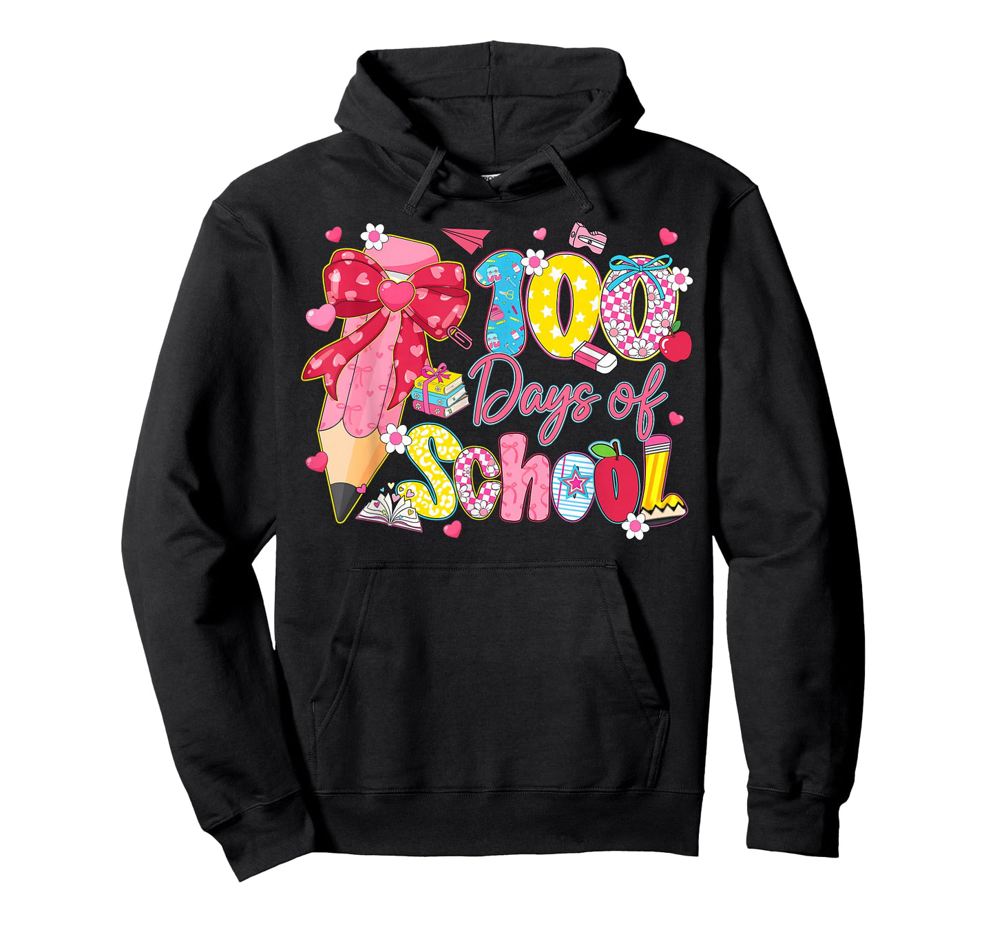 100 Days of School Coquette Bow Pencil Teacher Girl T-Shirt