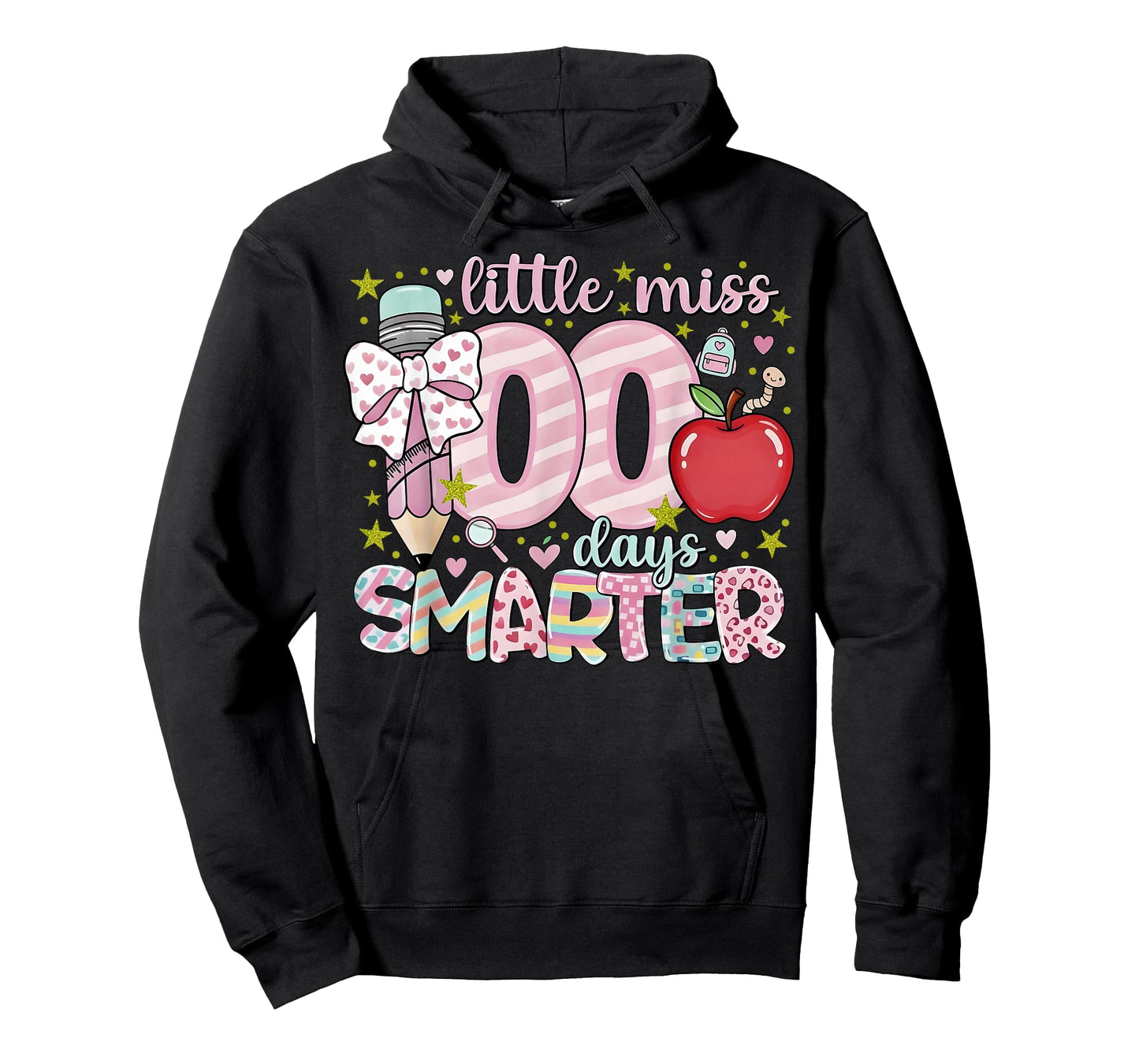 Little Miss 100 Days Smarter Kids Girls 100th Day of School T-Shirt