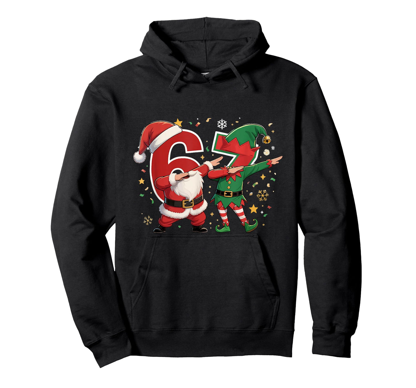 Funny Six Seven 67 Meme 6 7 Elf Dabbing Santa Dab Christmas T-Shirt