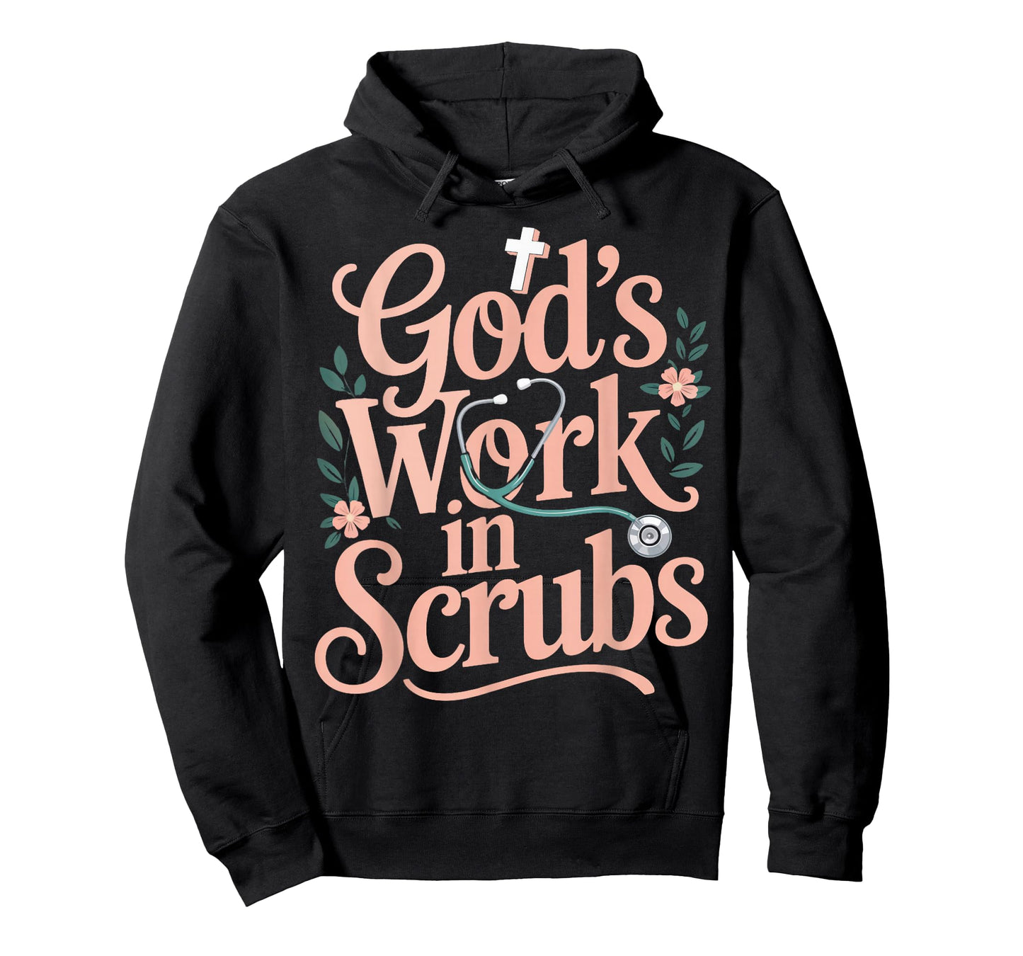 God's Work in Scrubs Jesus Faith God CNA Christian Nurse T-Shirt