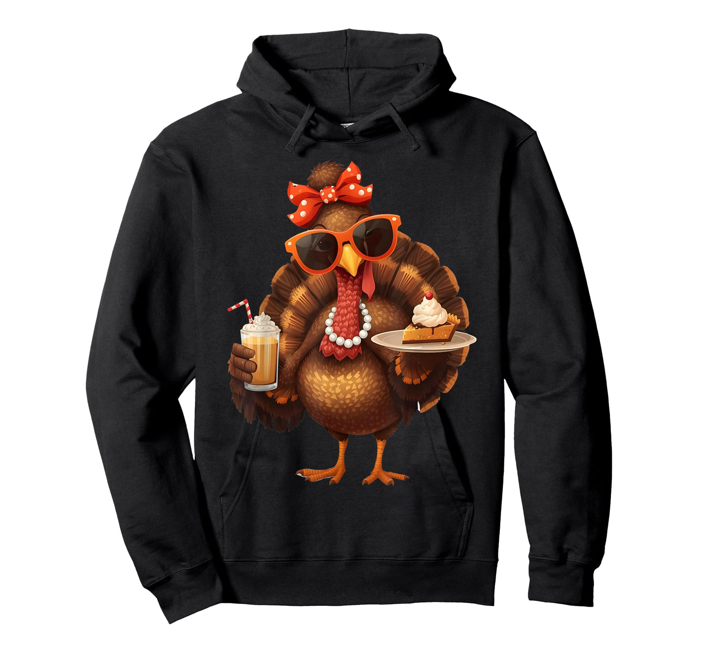 Turkey Drinking Coffee Thanksgiving Womens Girls Turkey Day T-Shirt
