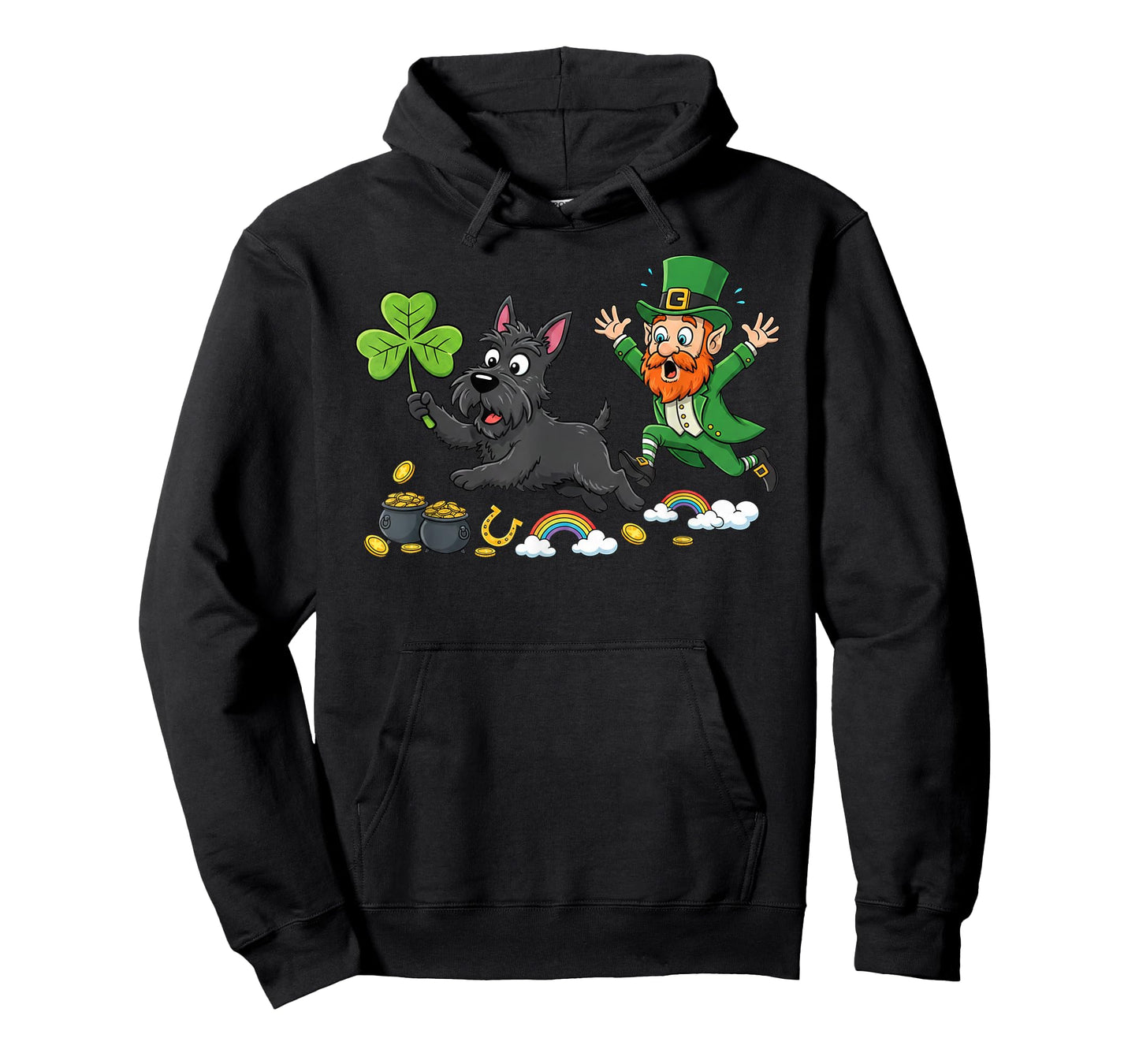 Funny Scottish Terrier Clover St Patricks Day Womens Mens T-Shirt