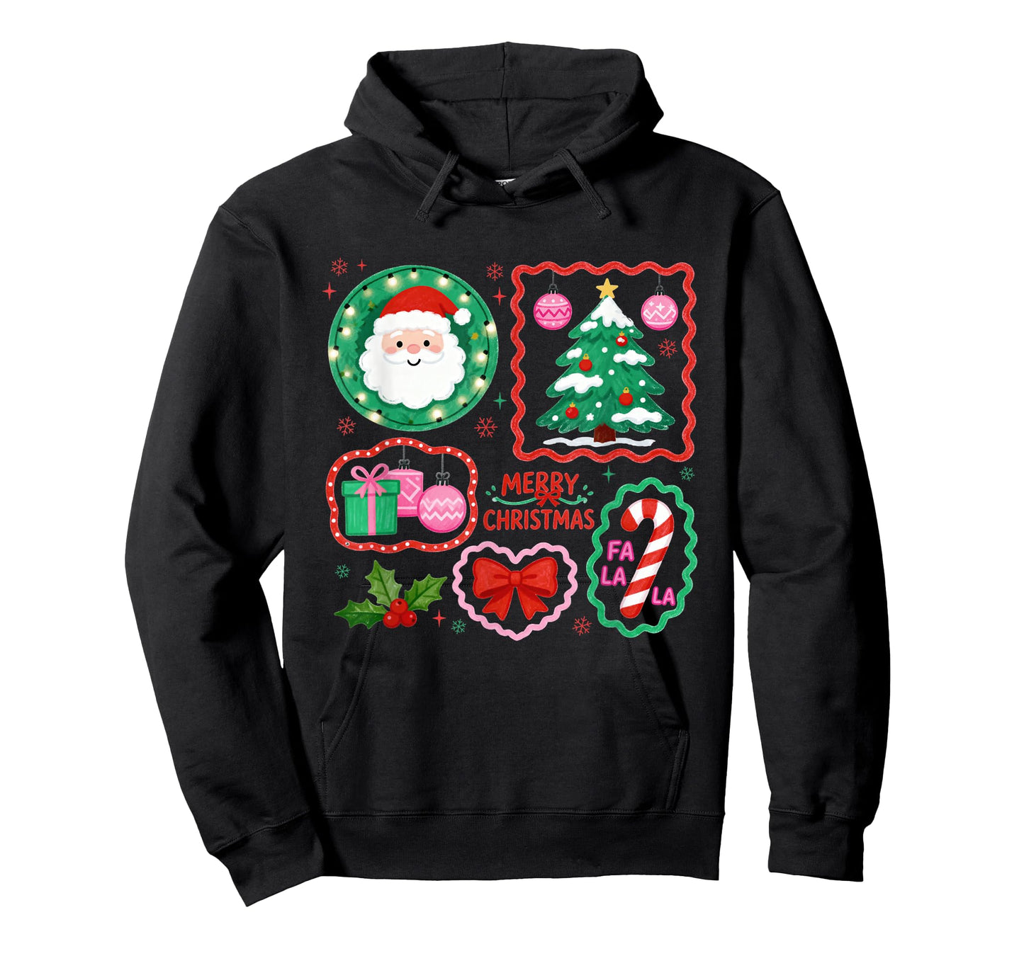 Preppy Merry Christmas Coquette Bow Santa Claus Xmas Holiday T-Shirt