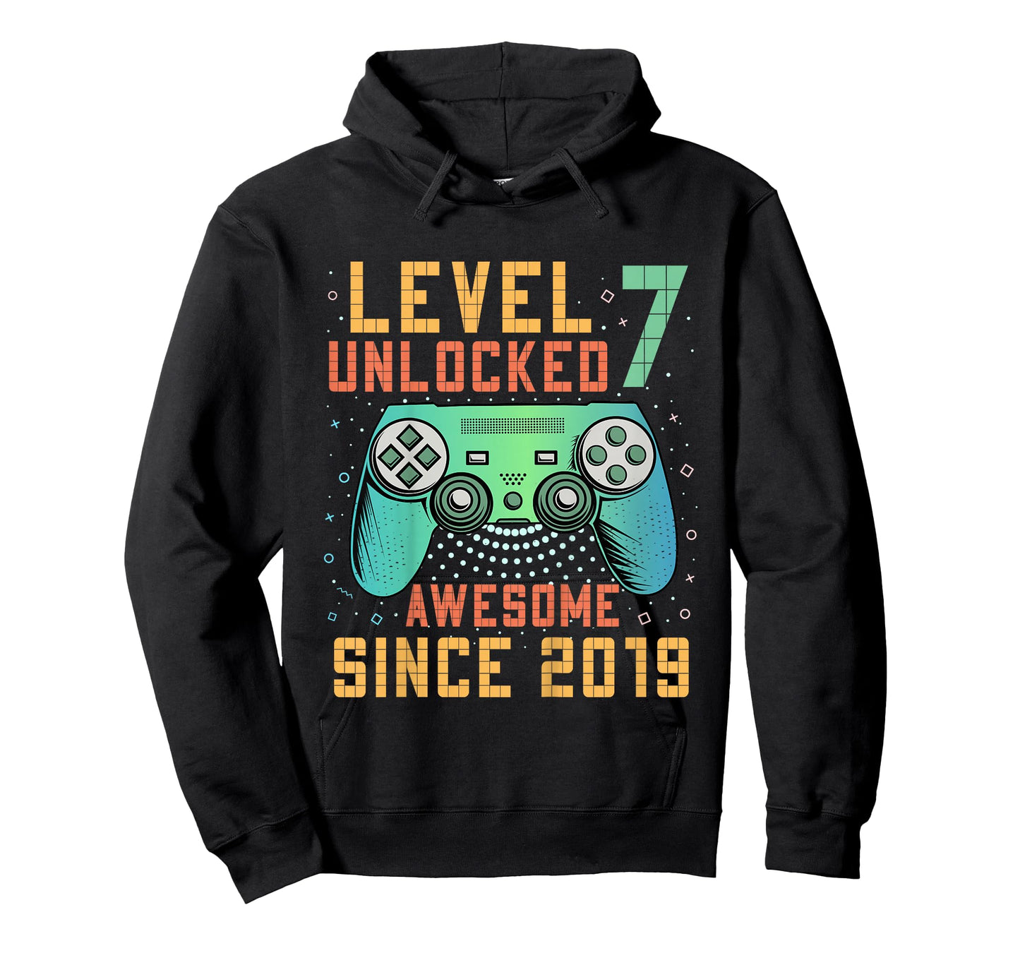 Kids Level 7 Unlocked Awesome Since 2019 7th Birthday Boy T-Shirt