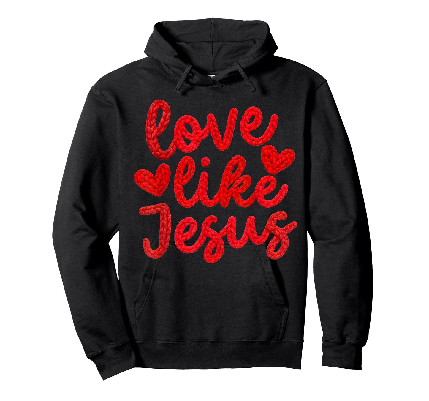 Love Like Jesus Knitted Heart Yarn Style Graphic Design T-Shirt