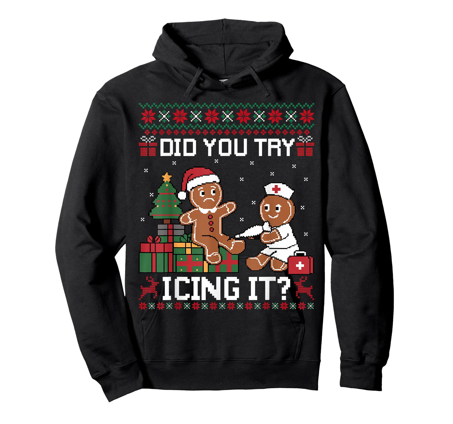 Retro Nurse Christmas Gingerbread Ugly Sweaters T-Shirt