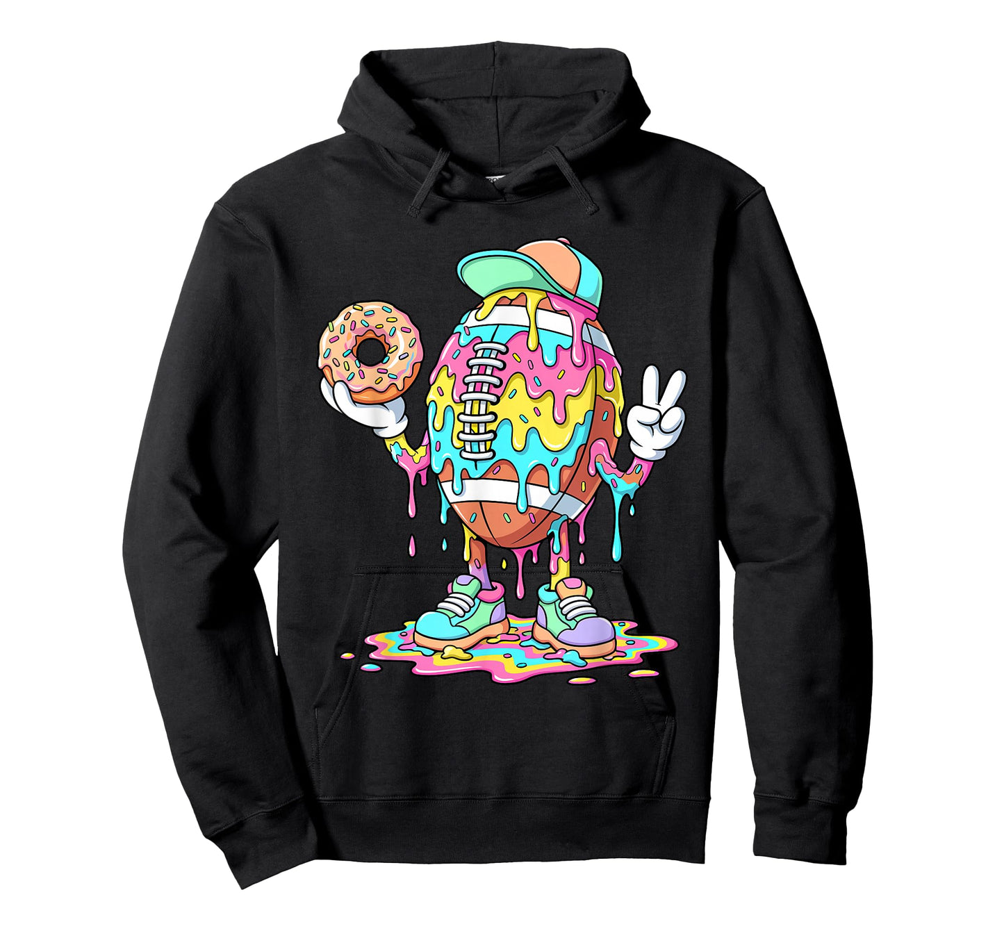 Football Sport Player Drip Ice Cream Youth Boys Girls T-Shirt