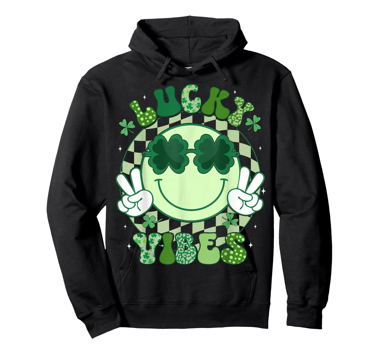 Groovy St Patricks Day Shirts for Women Men Kids Lucky Vibes T-Shirt