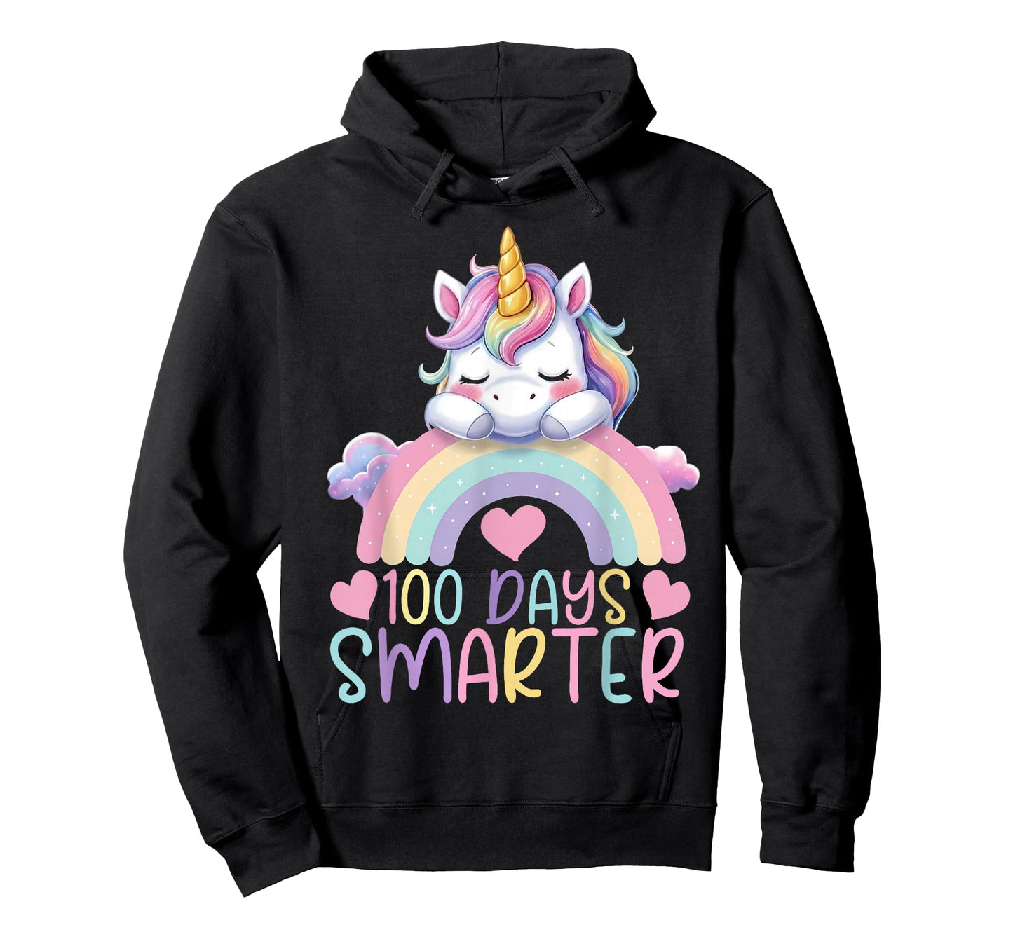 100 Days Smarter Kids Girls Unicorn 100th Day of School T-Shirt