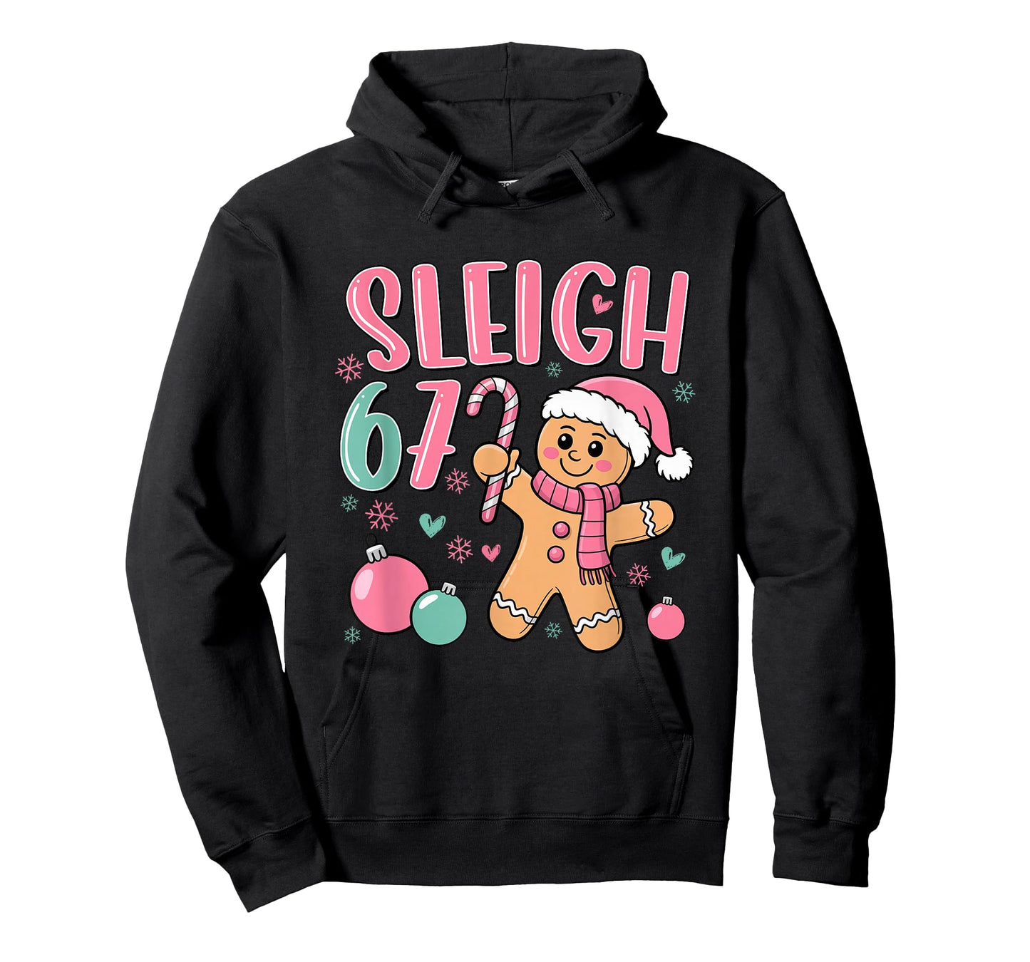 Sleigh 67 Gingerbread Christmas Six Seven Meme Viral Number T-Shirt
