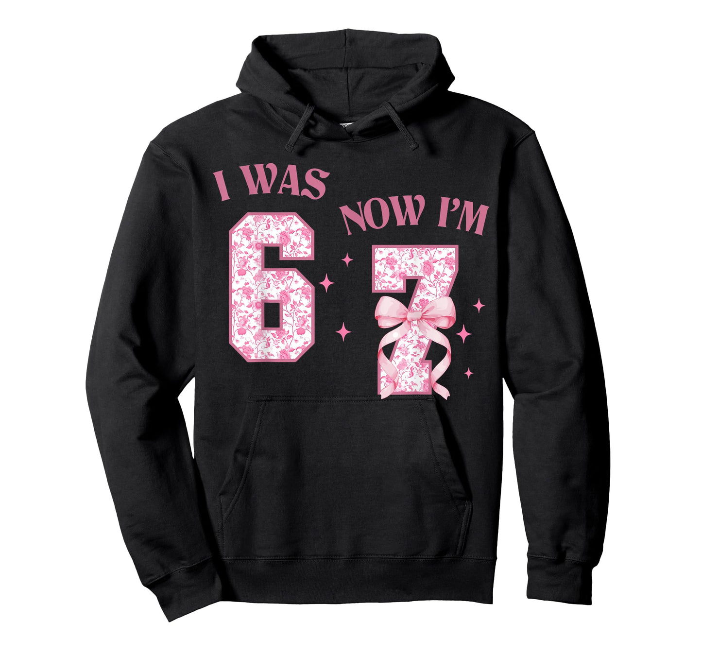 I was 6 Now I'm 7 Year Old Birthday Girls Coquette 67 Meme T-Shirt