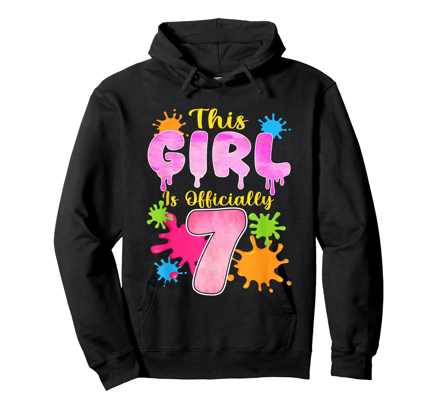 This Girl is Officially 7 Year Old Slime Themed 7th Birthday T-Shirt