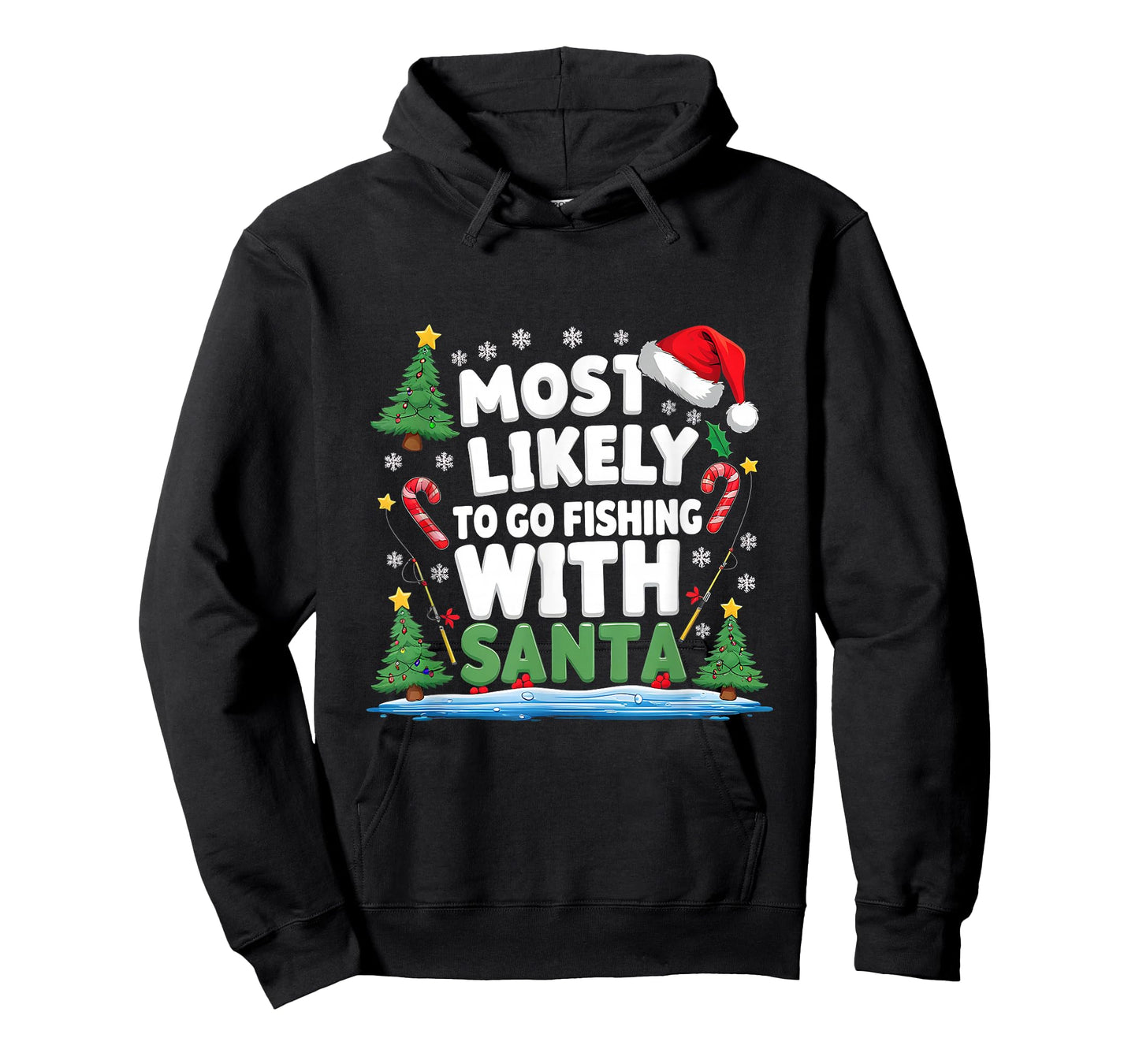 Merry Fishmas Funny Fish Santa Bigfoot Christmas Fishing T-Shirt