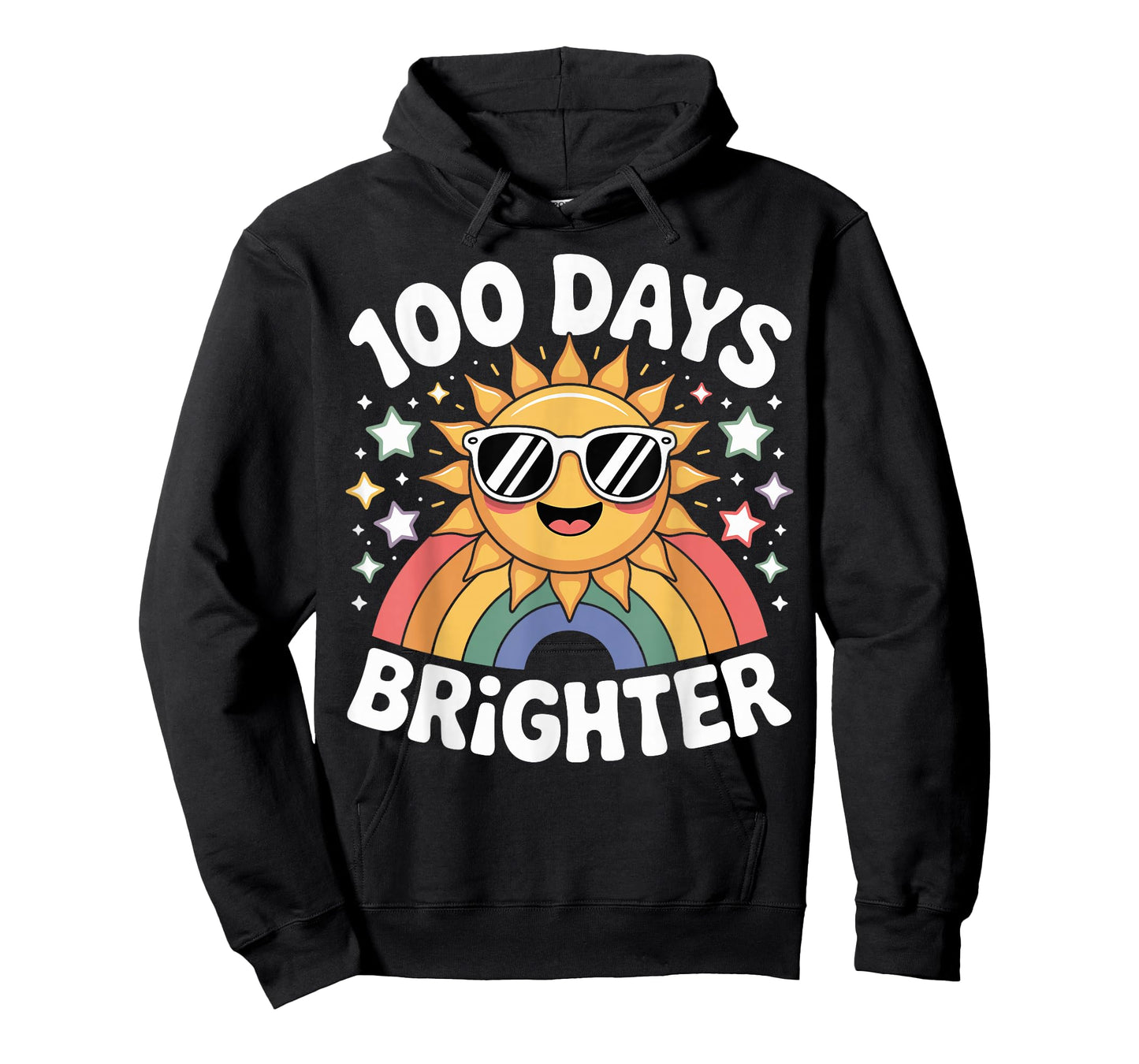 100 Days Brighter Cute Rainbow Sunshine School Design T-Shirt