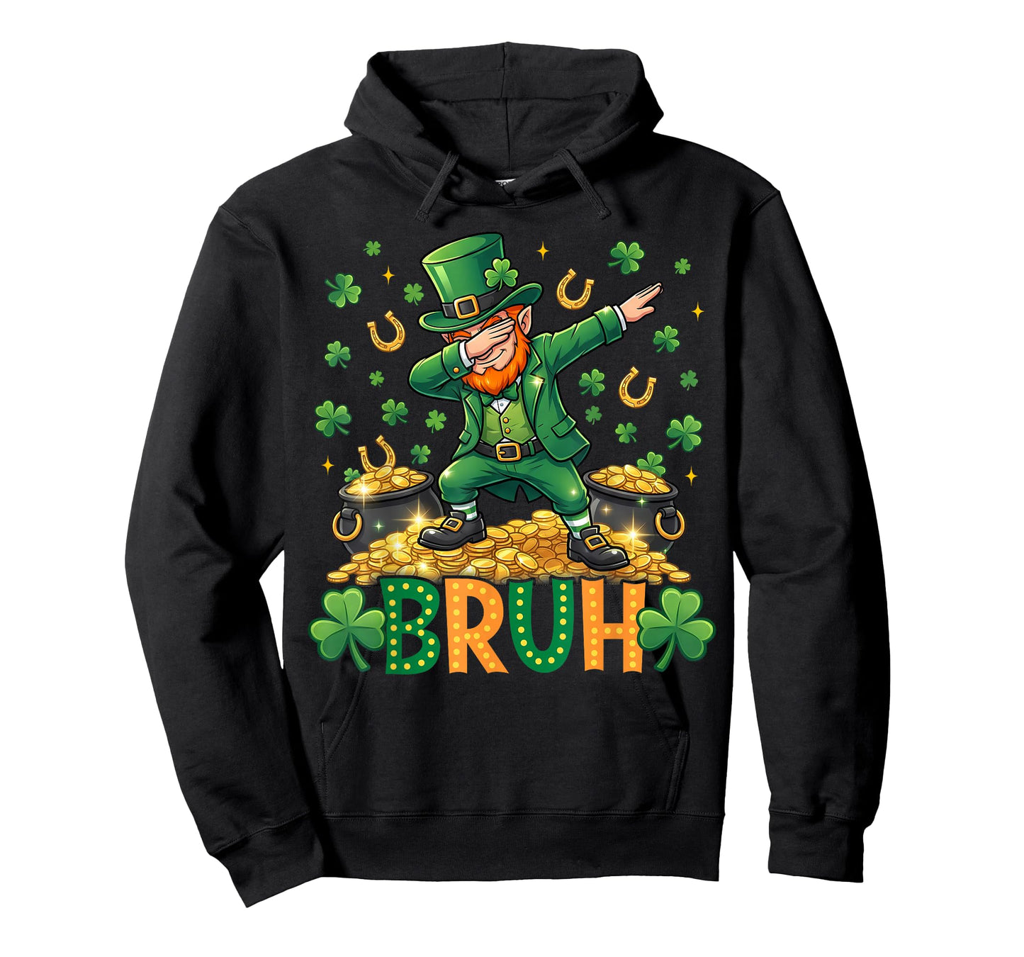 Bruh Dab Leprechaun Funny Kids Boys Mens St Patrick Day T-Shirt