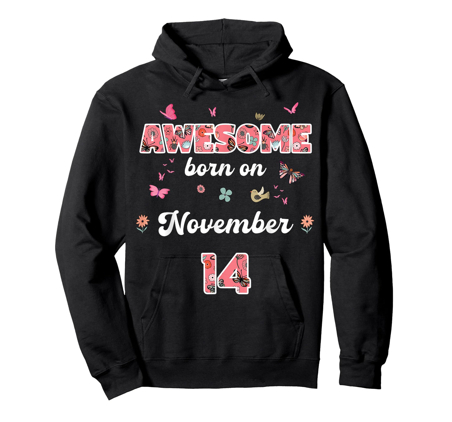 Queen Born in November 14 Flowers 14th November Birthday T-Shirt