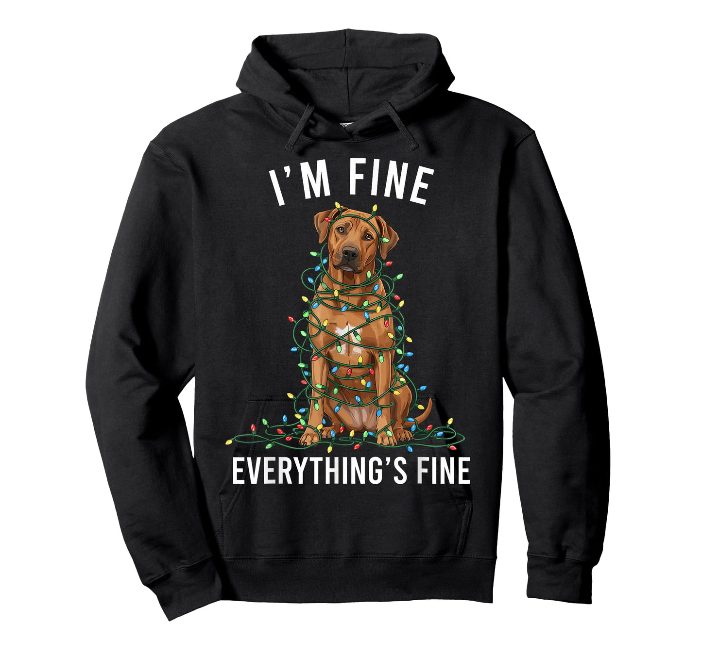 Rhodesian Ridgeback Christmas I'm Fine Everything is Fine T-Shirt