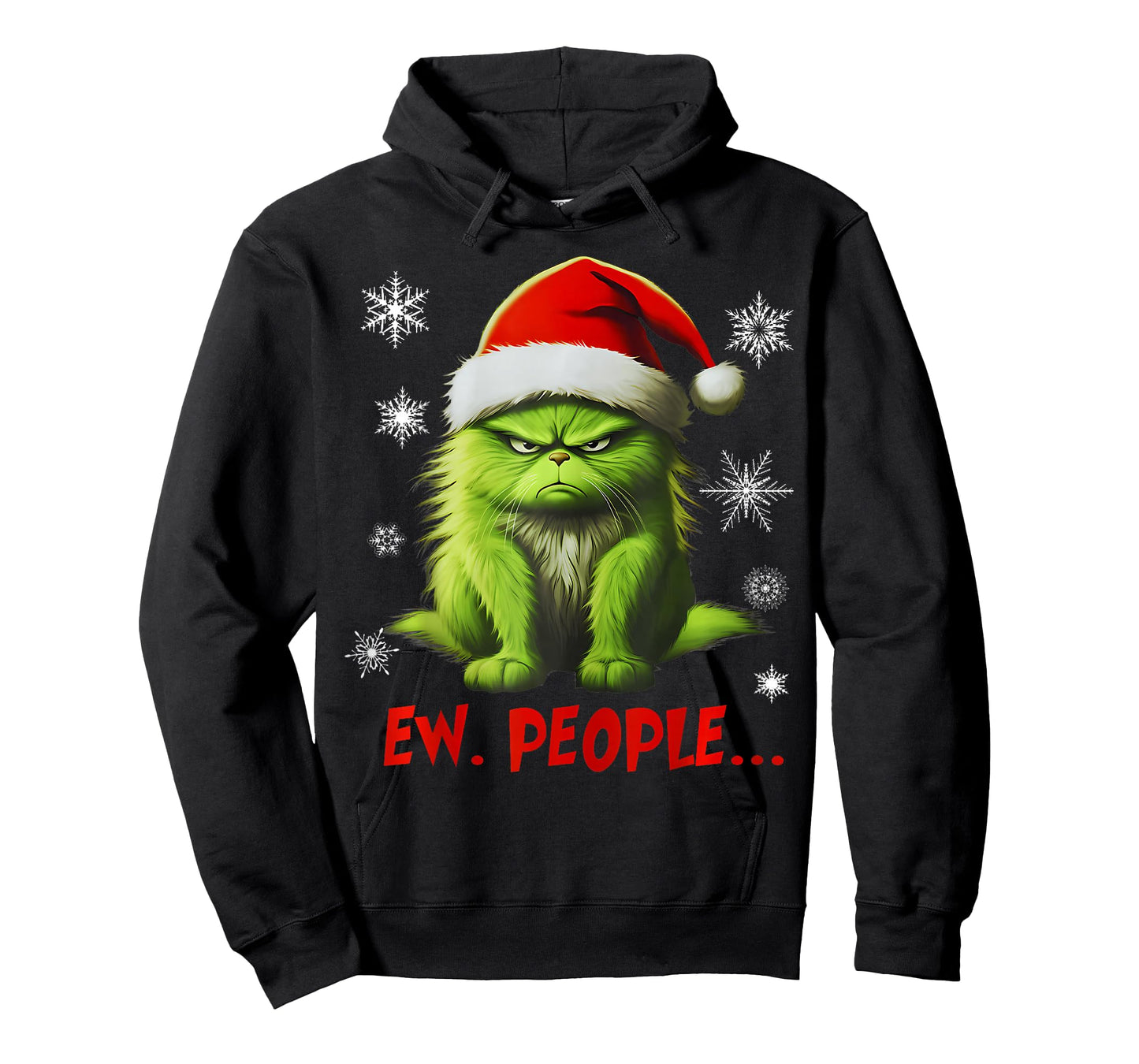 Funny Christmas Cat Ew People Meowy Cat Lovers Men Women Kid T-Shirt