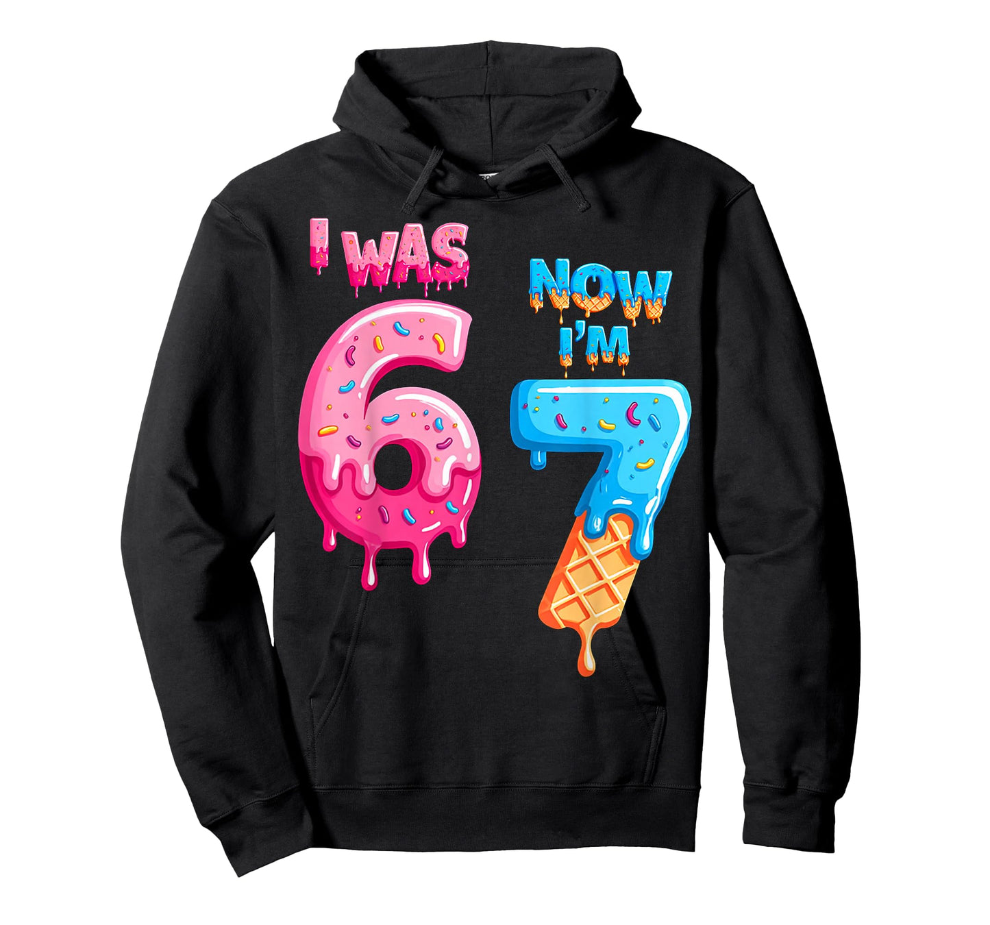 7 Year Old Birthday i was 6 Now I'm 7 6 7 Funny for Kids T-Shirt