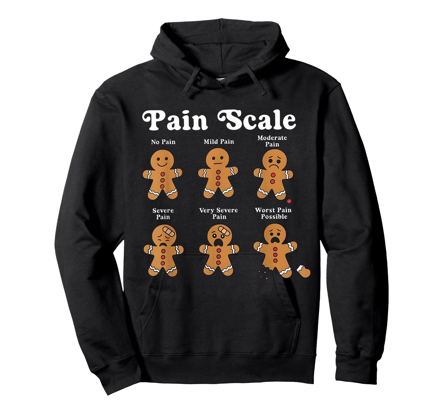 Pain Scale no Pain mild Pain Christmas Nurse Gingerbread T-Shirt