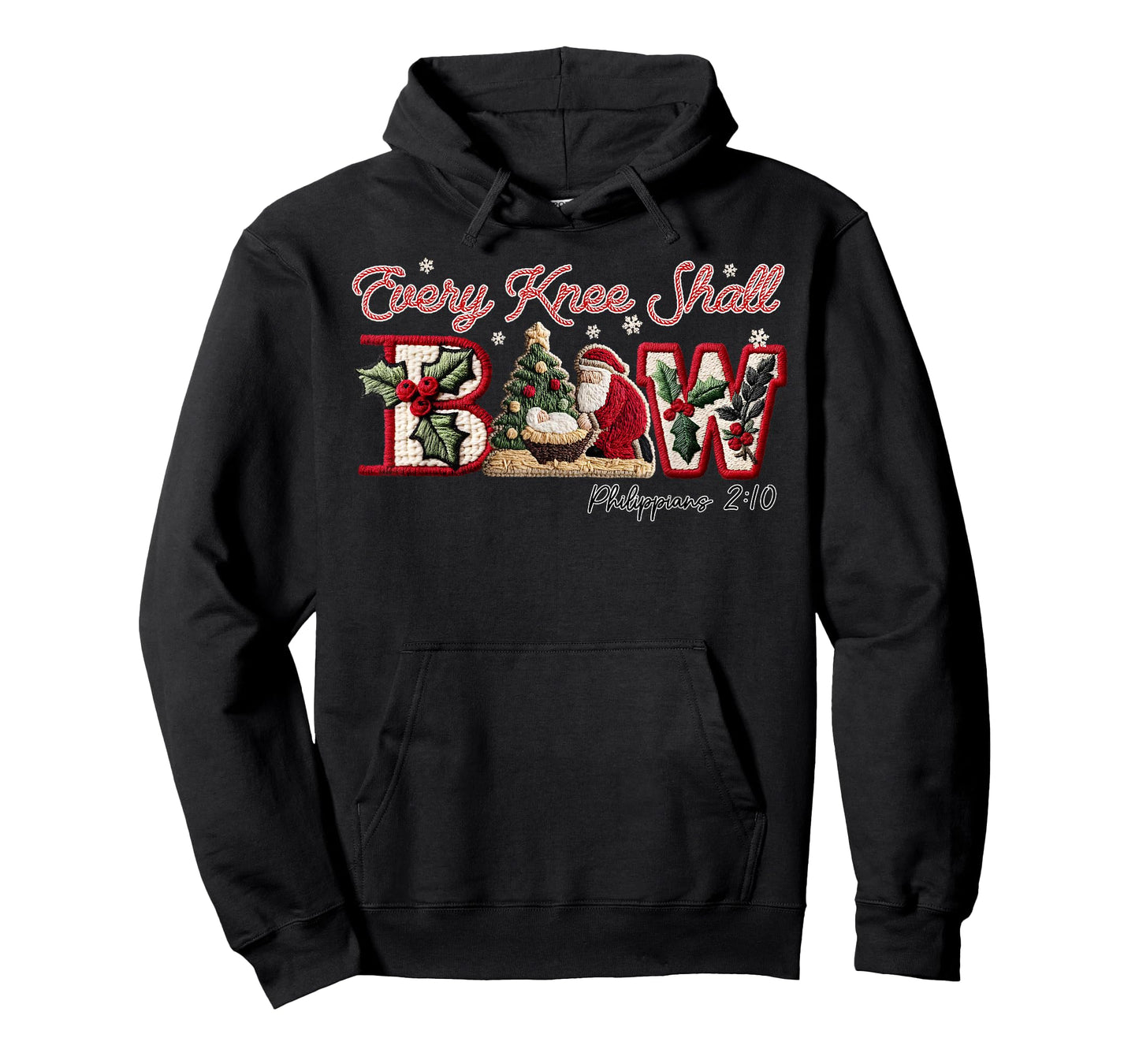 Every Knee Shall Bow Jesus Christian Xmas Christmas Holiday T-Shirt
