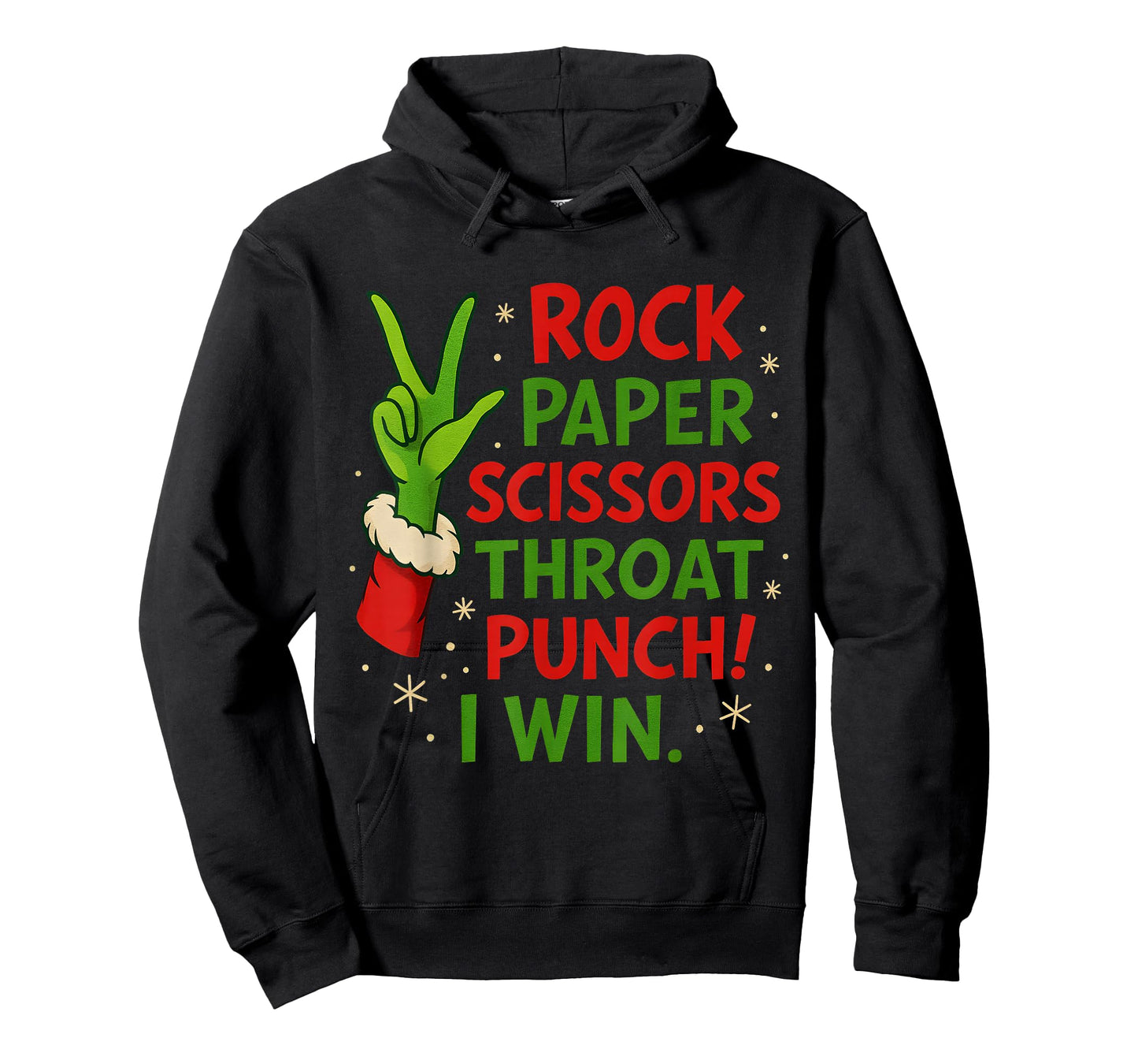 Funny Christmas Rock Paper Scissors Throat Punch T-Shirt