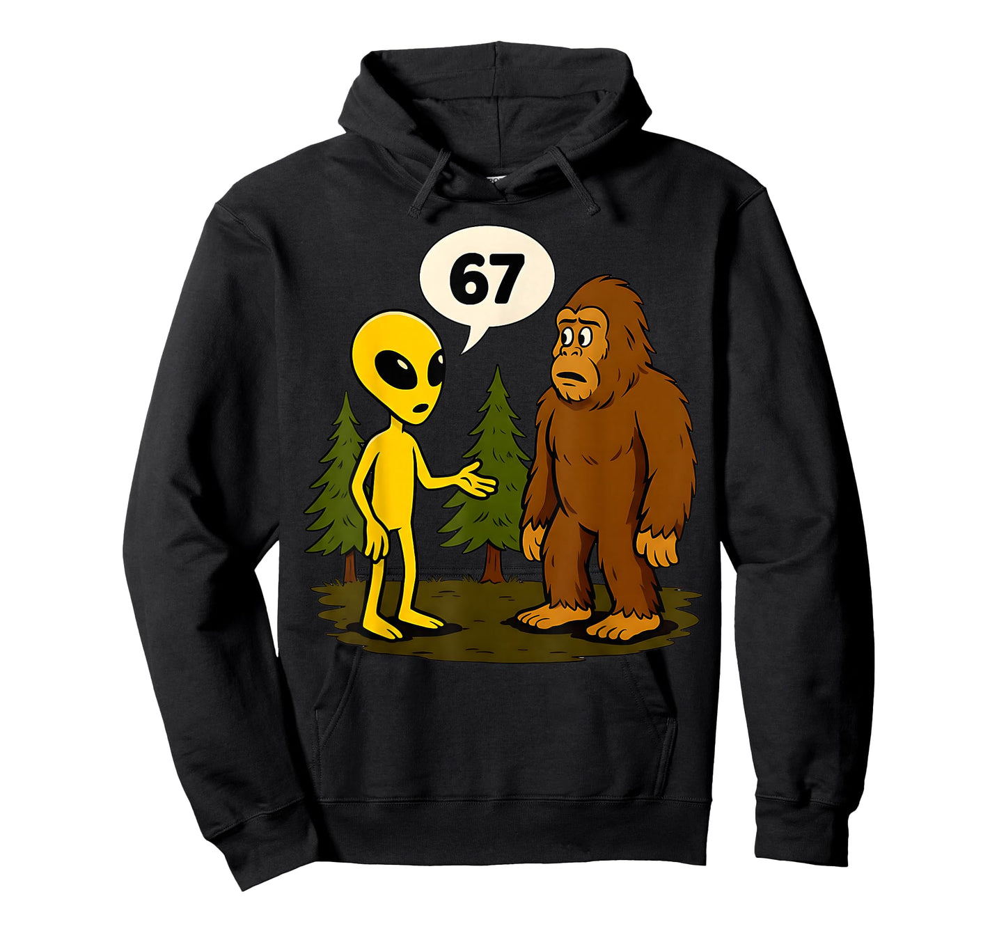 67 Funny Six Seven Gen Alpha Slang Bigfoot T-Shirt