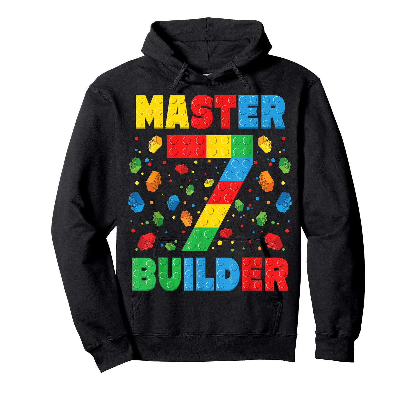 Master Builder Age 7th Birthday Squad Block Building T-Shirt