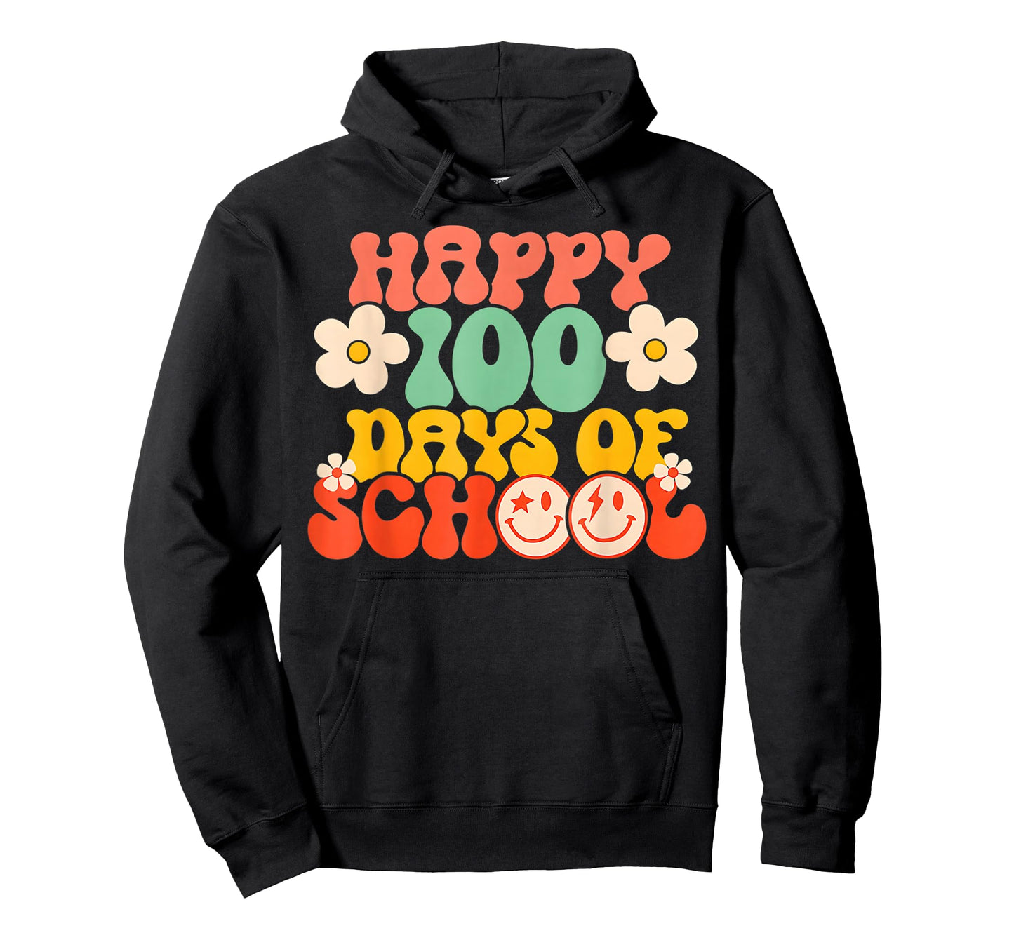 Happy 100th Day of School Teacher Kids Retro Groovy 100 Days T-Shirt