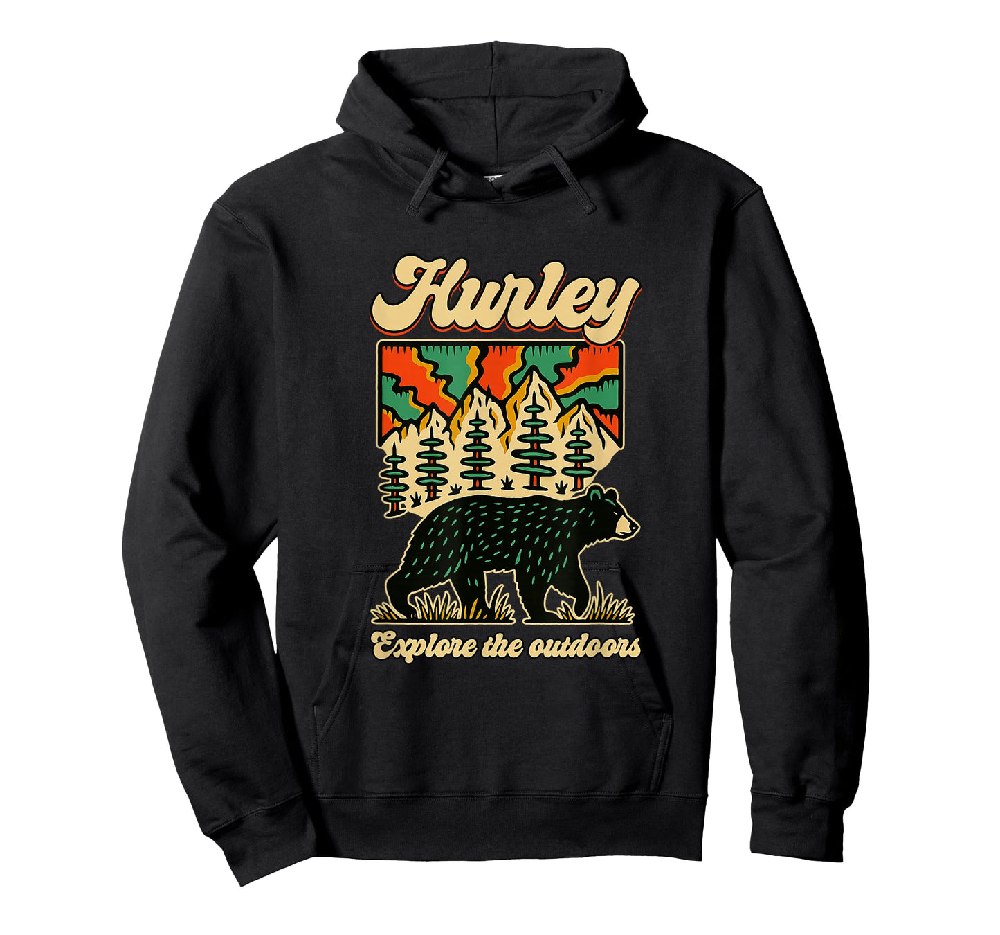 Hurley Virginia Outdoors Black Bear in The Mountains Retro T-Shirt