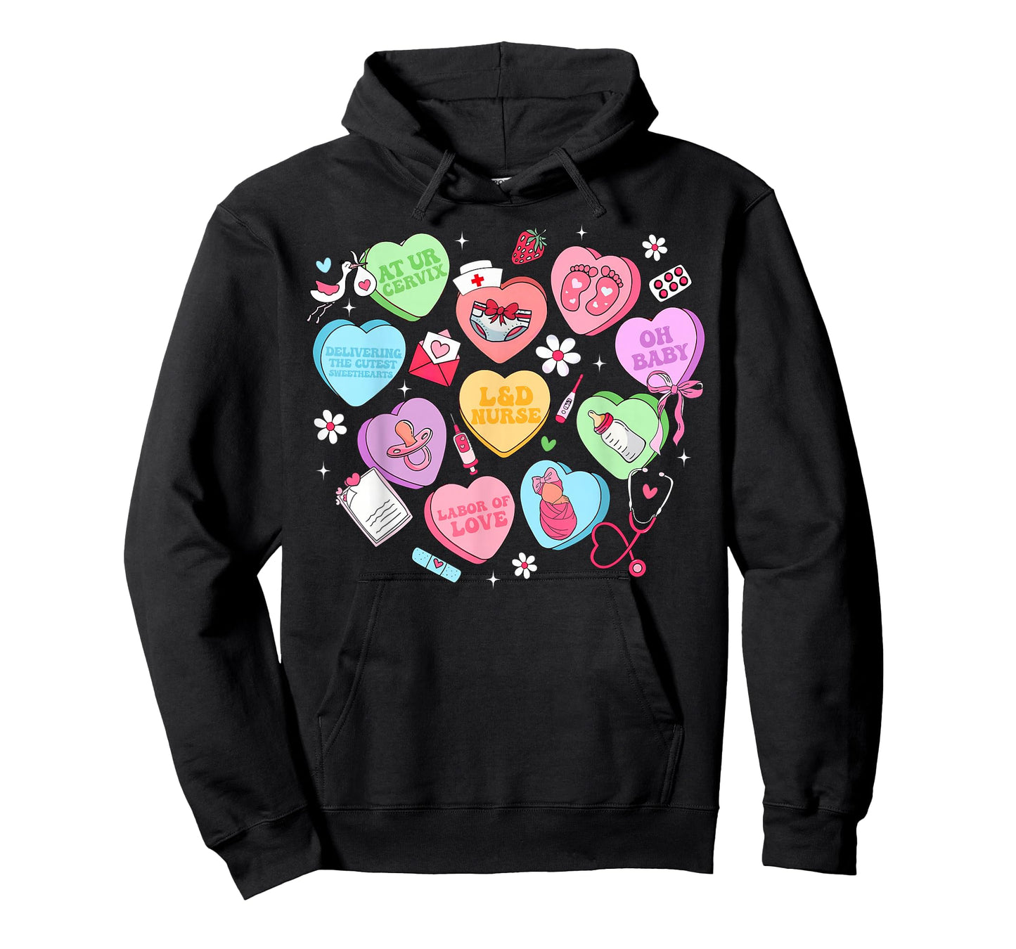 Valentine Labor and Delivery Nurse Heart Girl Women T-Shirt