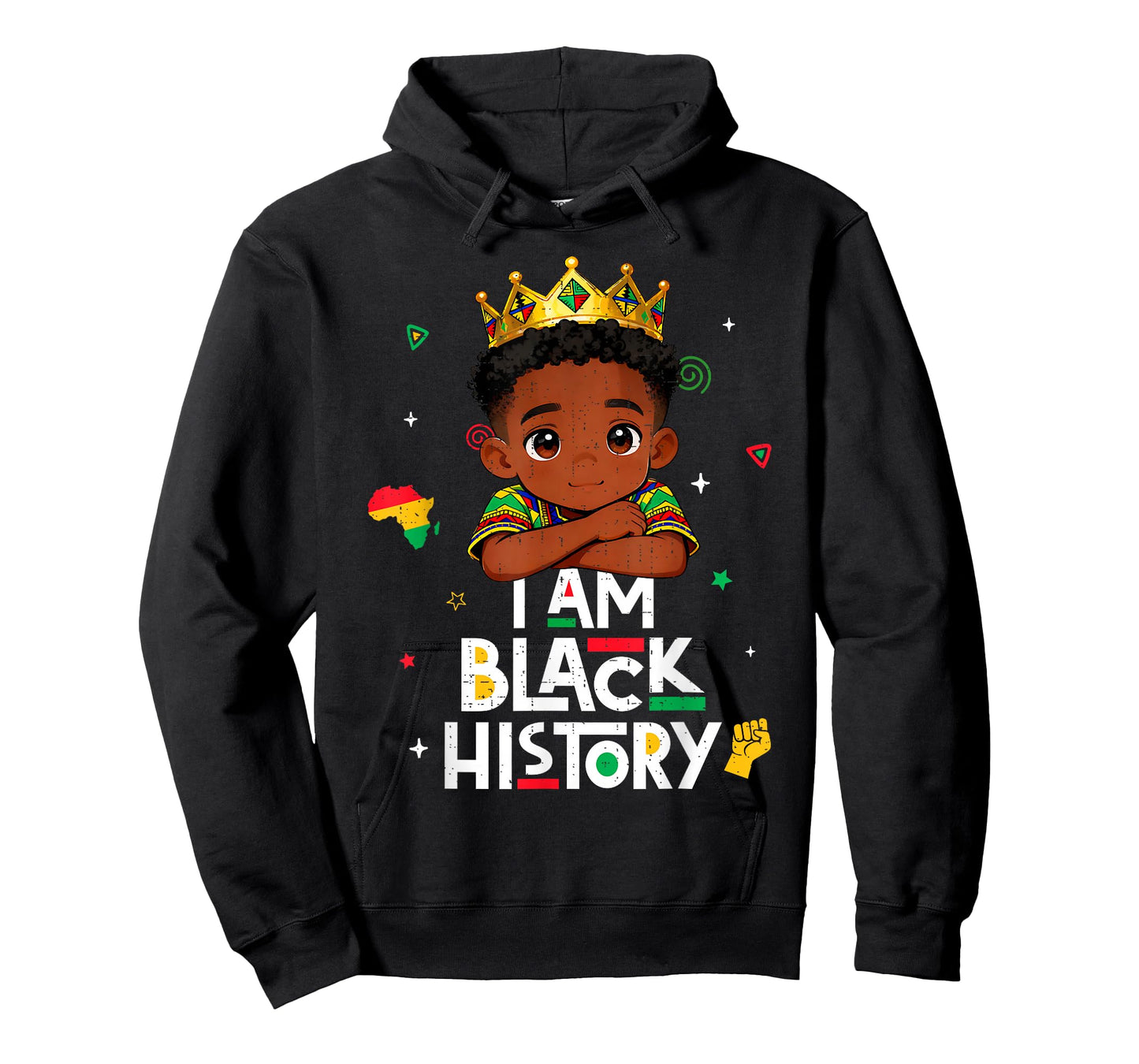 I Am Black History Afro Boy African American Boys Kids T-Shirt