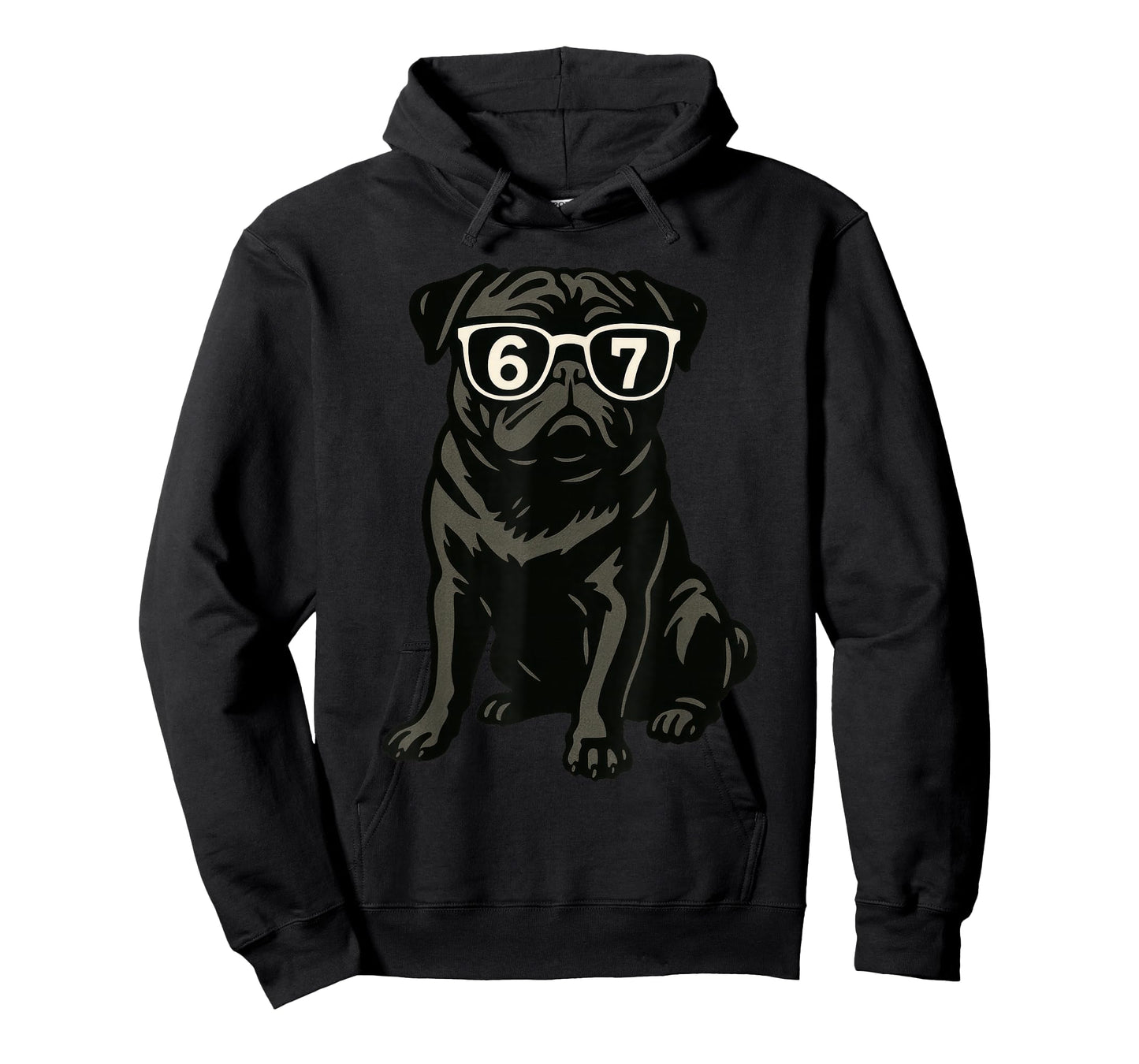 Funny Dog Black Pug Sunglasses 67 Six Seven Meme T-Shirt