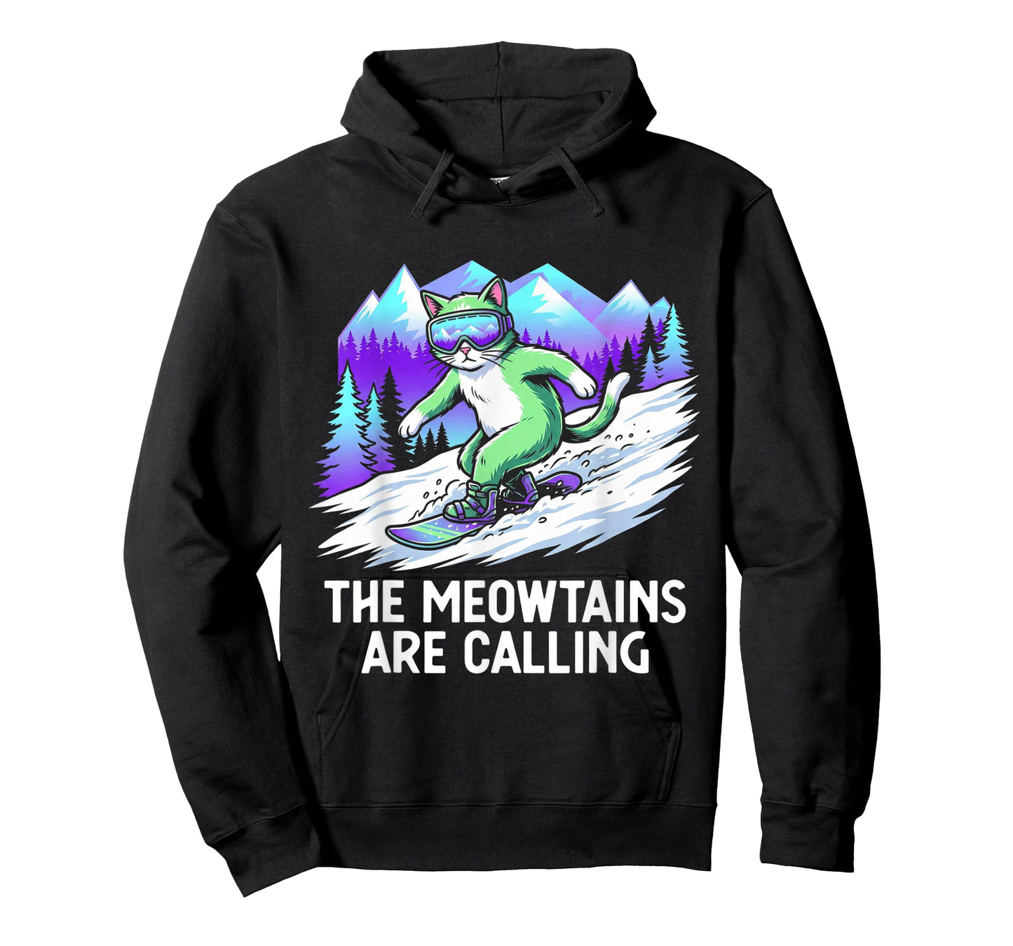 Cat Snowboard for Men Women Kids Ski Lover Mountain Skier T-Shirt