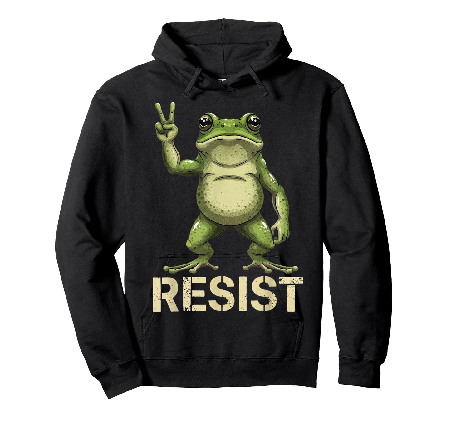 Realistic Frog Resist Protest Peace Sign Funny Activism T-Shirt