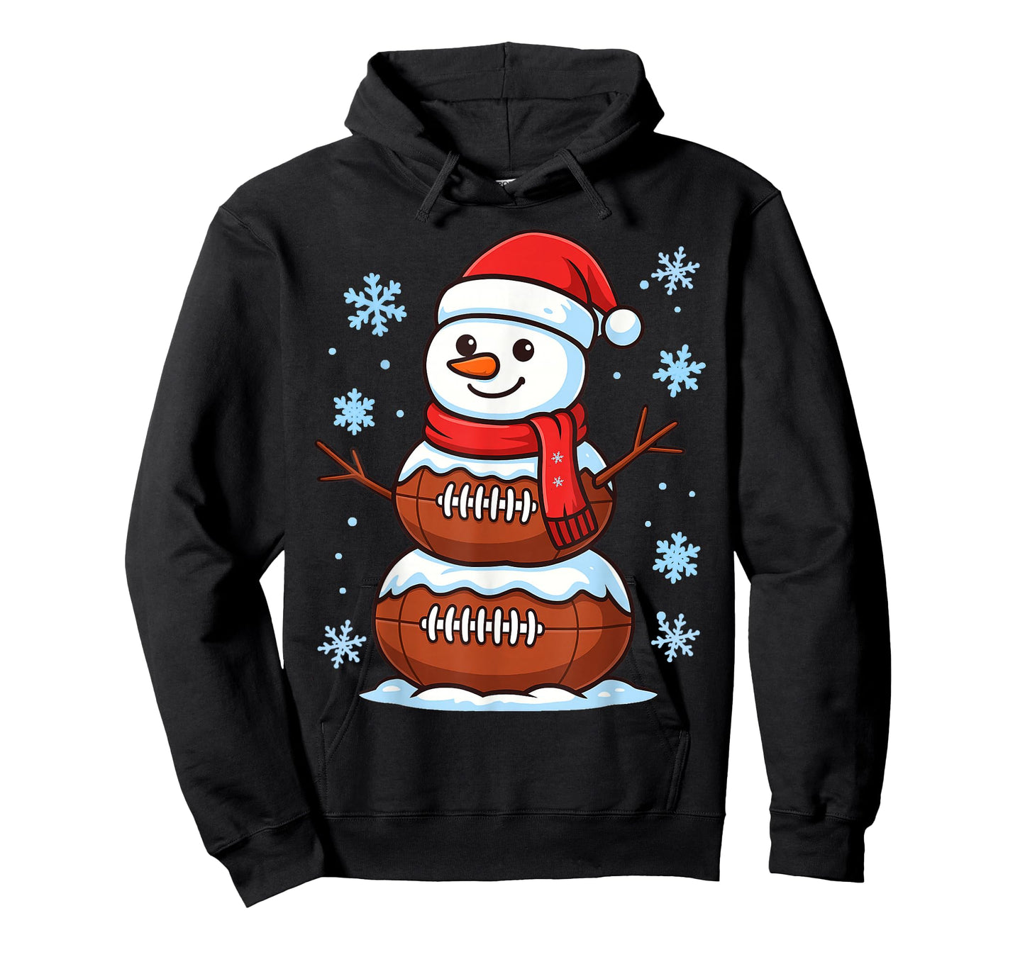 Merry Christmas Football Snowman Pajamas Funny Sports Xmas T-Shirt