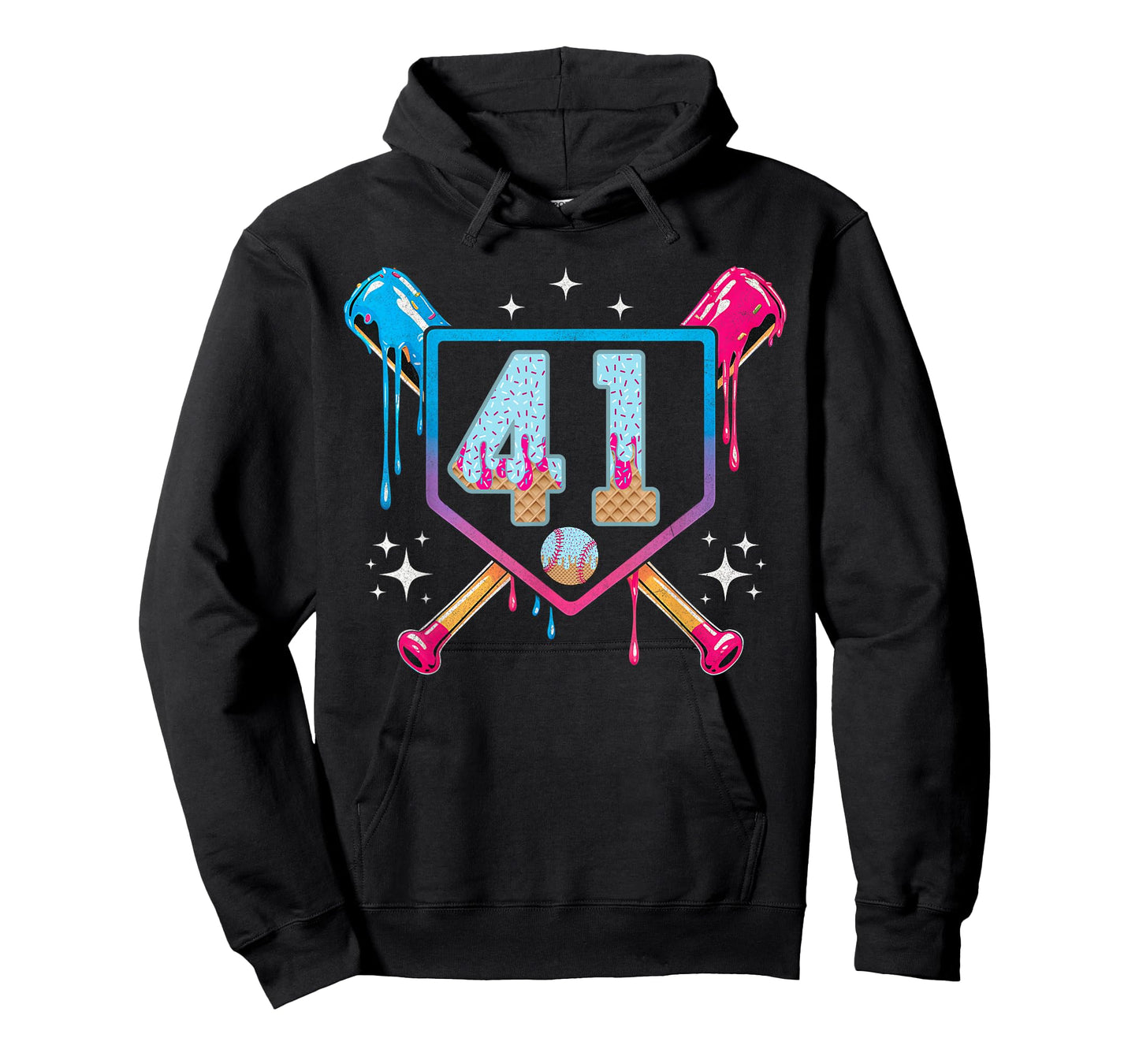 Baseball 41 Year Old Ice Cream Drip 41th Birthday Number 41 T-Shirt