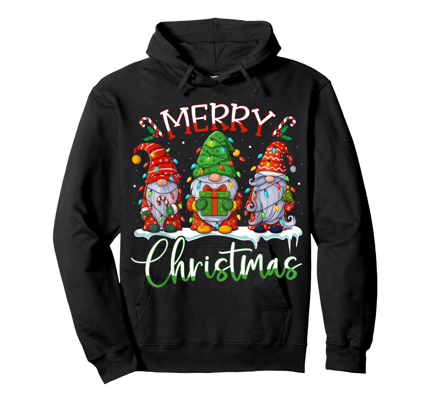 Cute Gnomes Merry Christmas Light Family Gnome Xmas Matching T-Shirt
