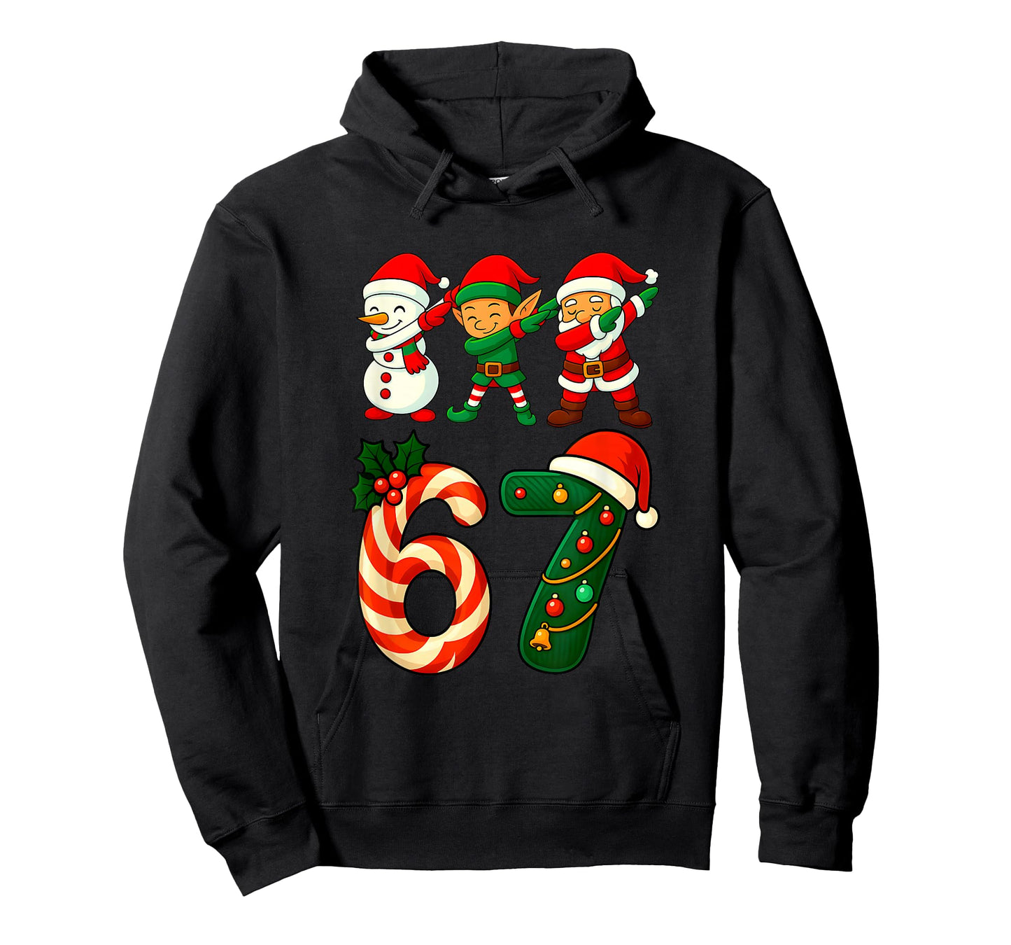 67 Christmas Dabbing Santa Elf Snowman Funny Six Seven Meme T-Shirt