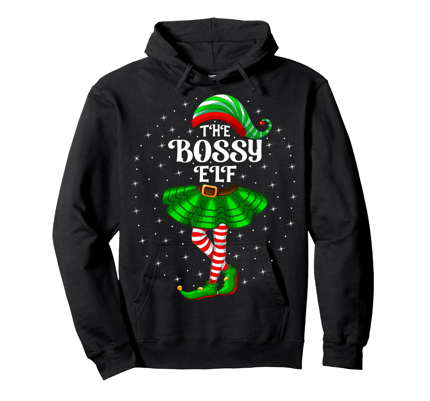 Bossy Elf Christmas Family Matching Women Girls Bossy Xmas T-Shirt
