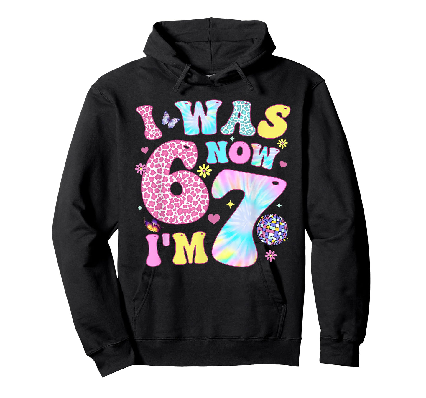 I was 6 Now I'm 7 67 Meme Groovy Retro 7th Birthday Girl Boy T-Shirt