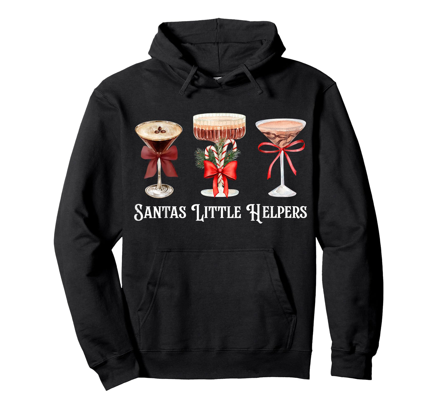 Funny Santa's Little Helper Martini Cocktail Merry Christmas T-Shirt