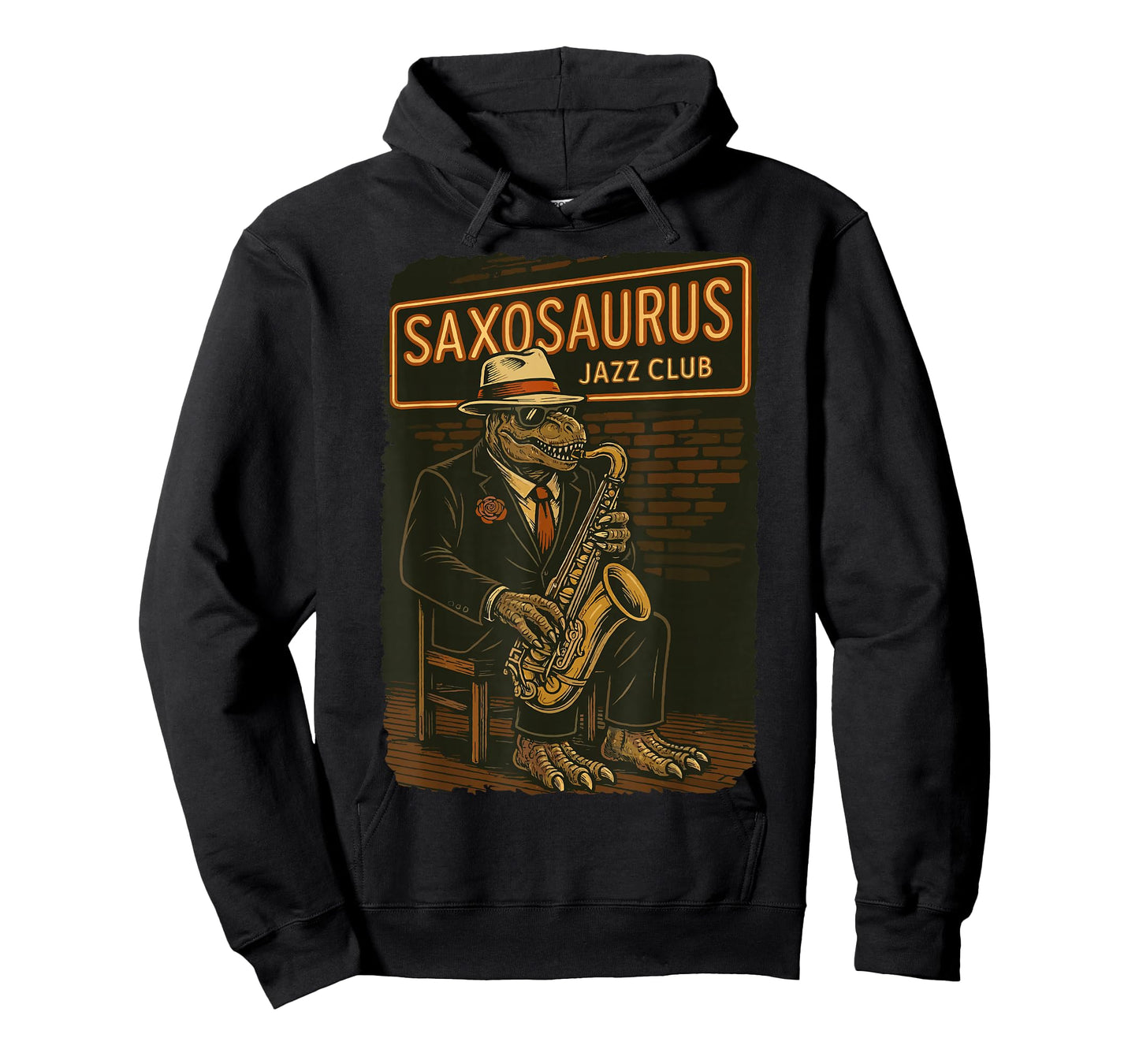 Saxosaurus Jazz Club Funny Dinosaur Saxophone Jazz Lover T-Shirt