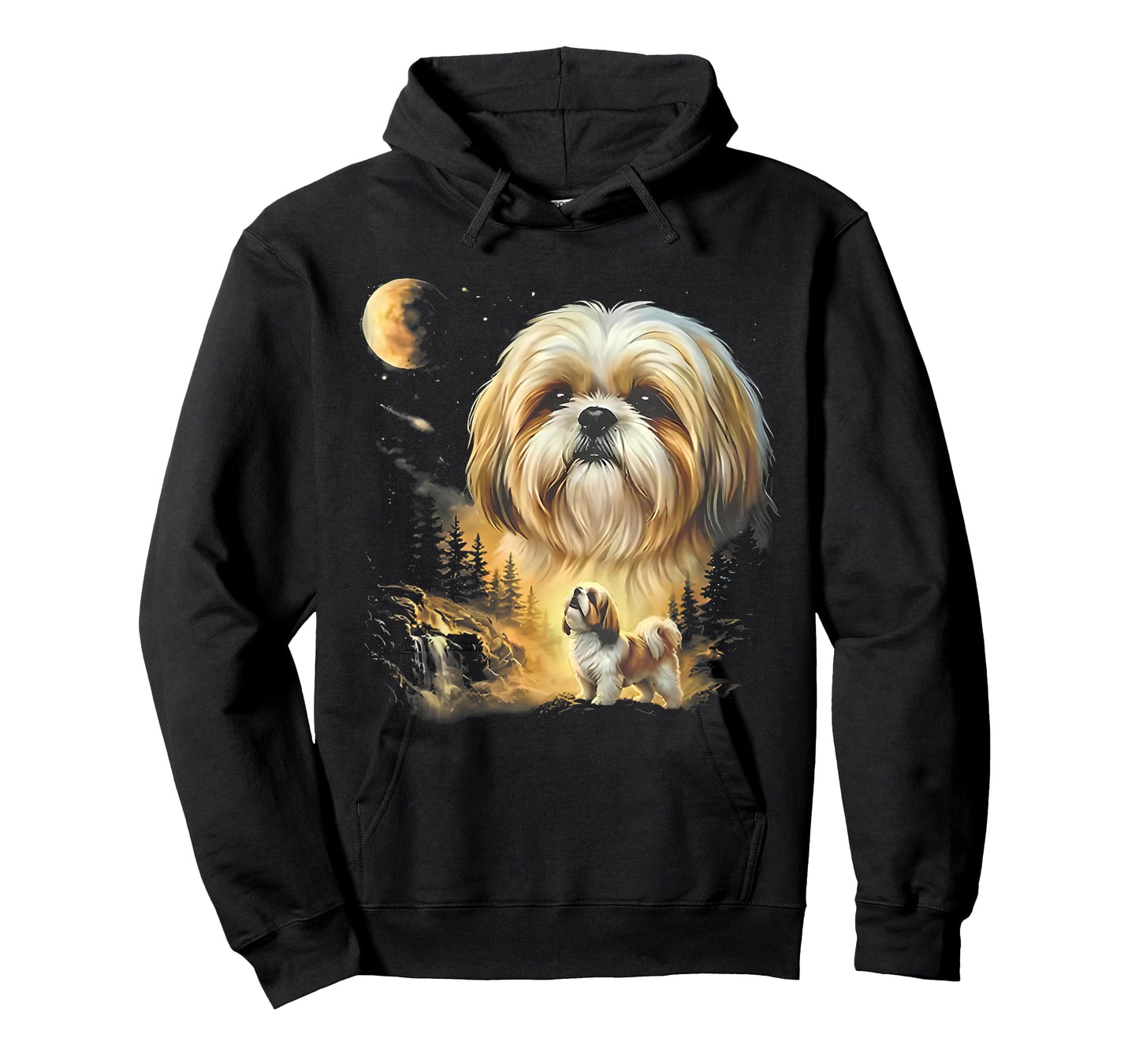 Shih tzu Howling to The Moon Vintage T-Shirt