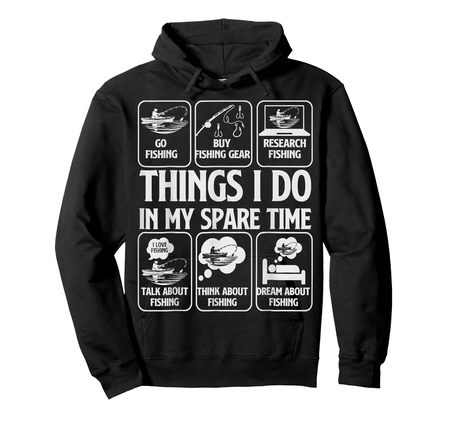 Things I Do in My Spare Time Fishing Boys Funny Fisherman T-Shirt