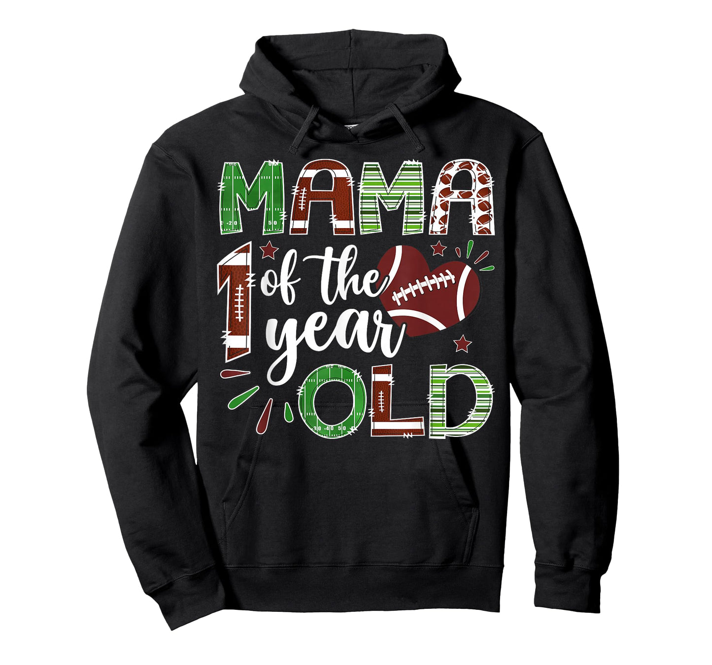 Mama of The 1 Year Old Football First Birthday Boy Matching T-Shirt
