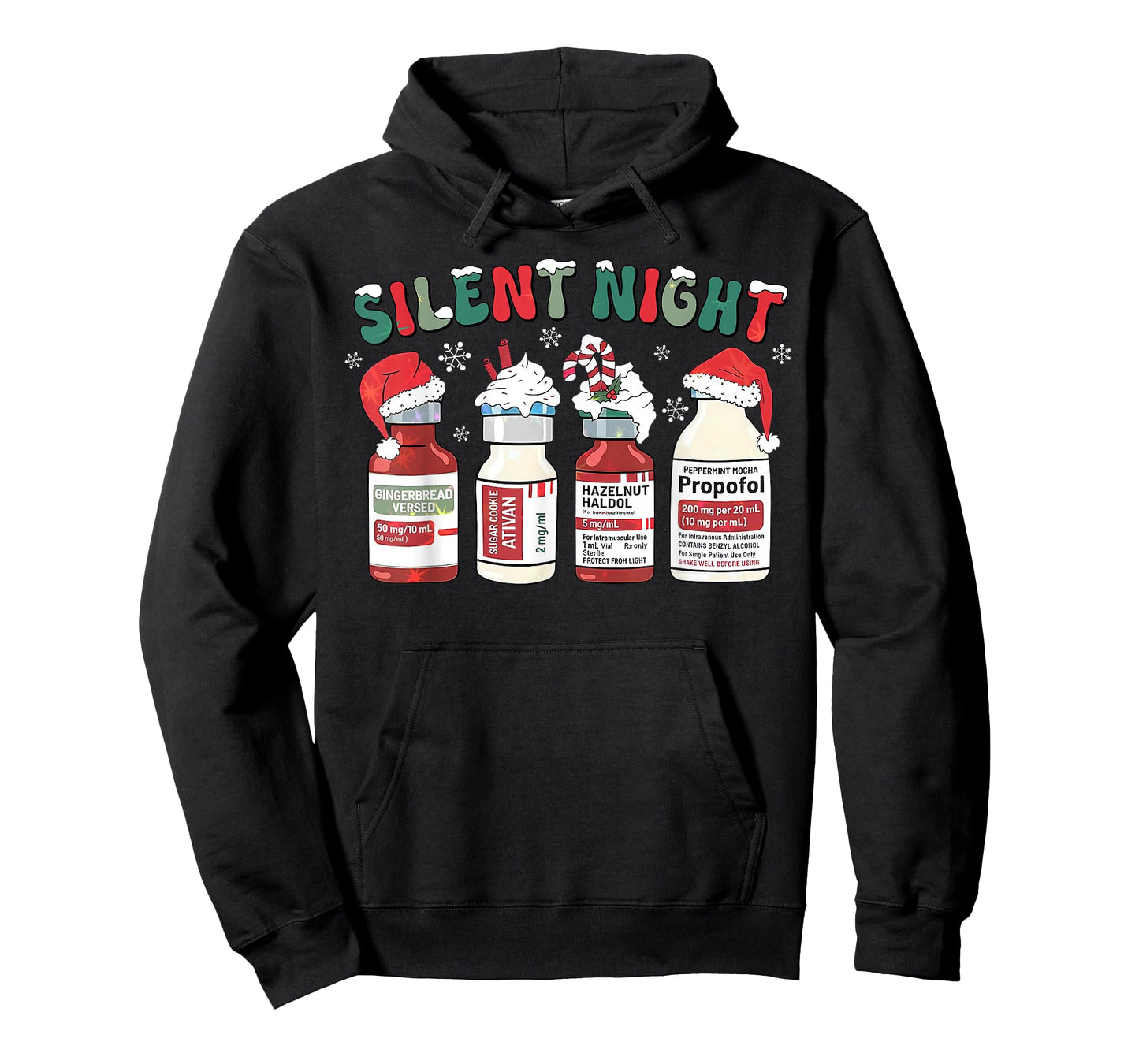 Retro Propofol Silent Night ICU Nurses Funny Merry Christmas T-Shirt